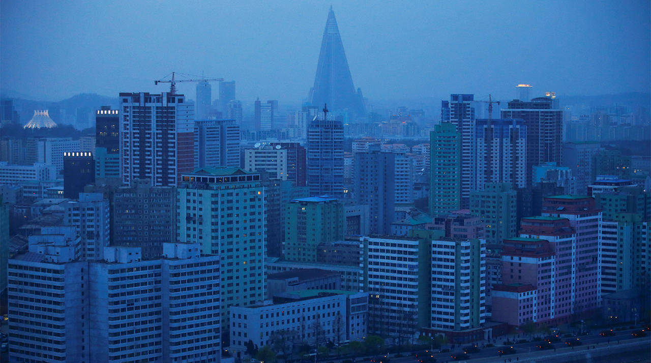 Pyongyang Dark Blue Sky Background