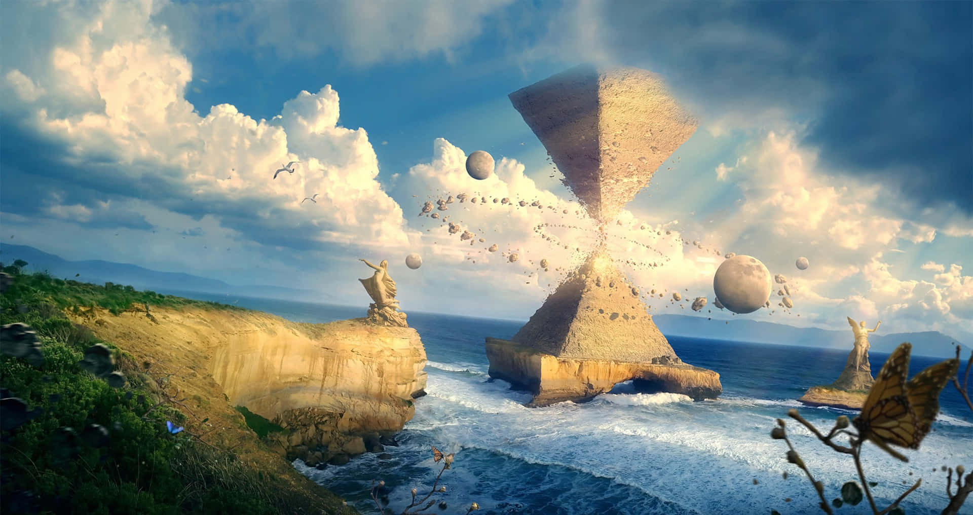 Pyramid Of The Moon Fantasy Aesthetic Background