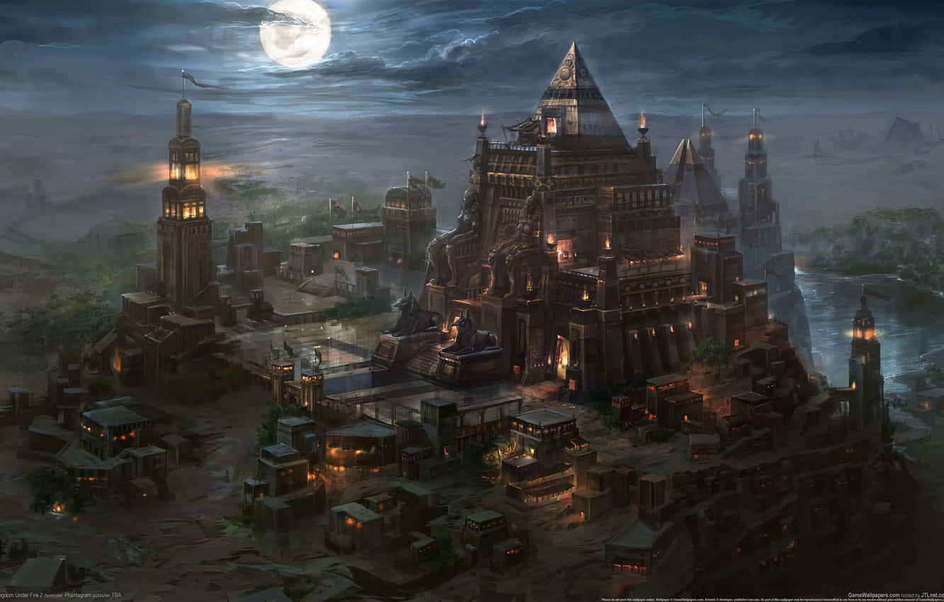 Pyramid Of The Moon Fantasy Kingdom Background