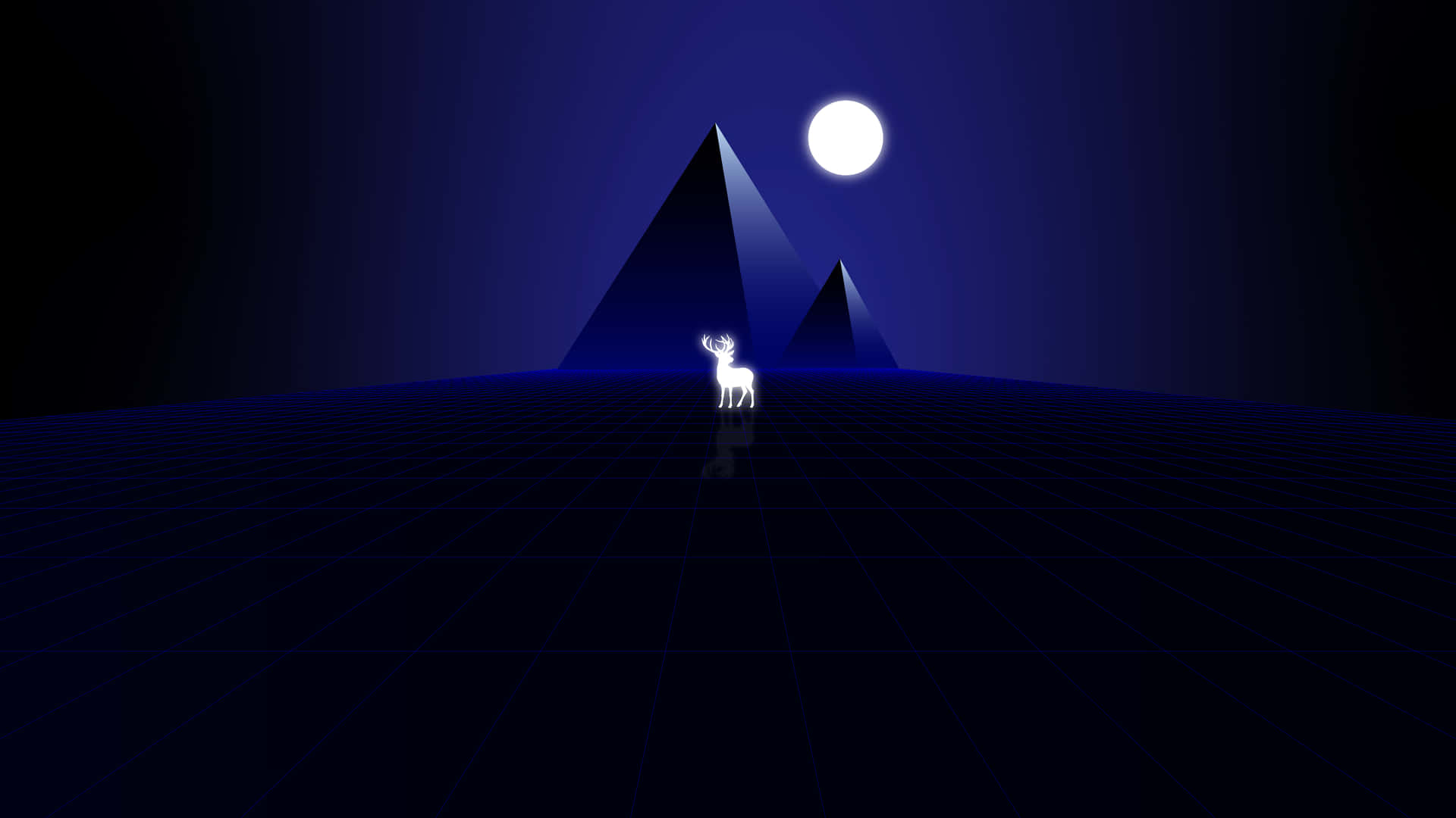 Pyramid Of The Moon Glowing Deer Background