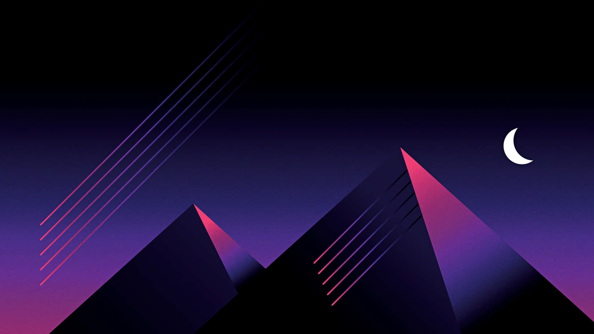 Pyramid Of The Moon Retro Wave Background