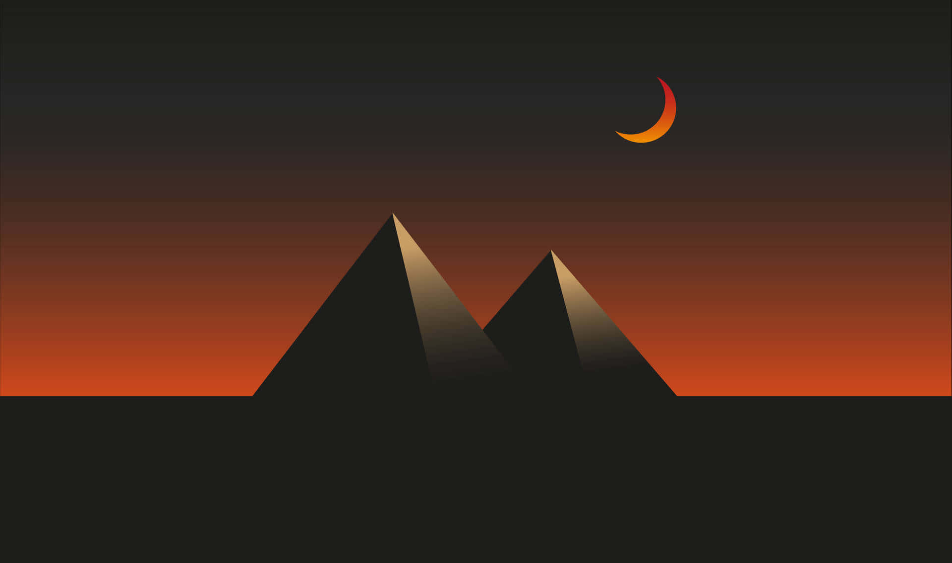 Pyramid Of The Moon Sunset Background