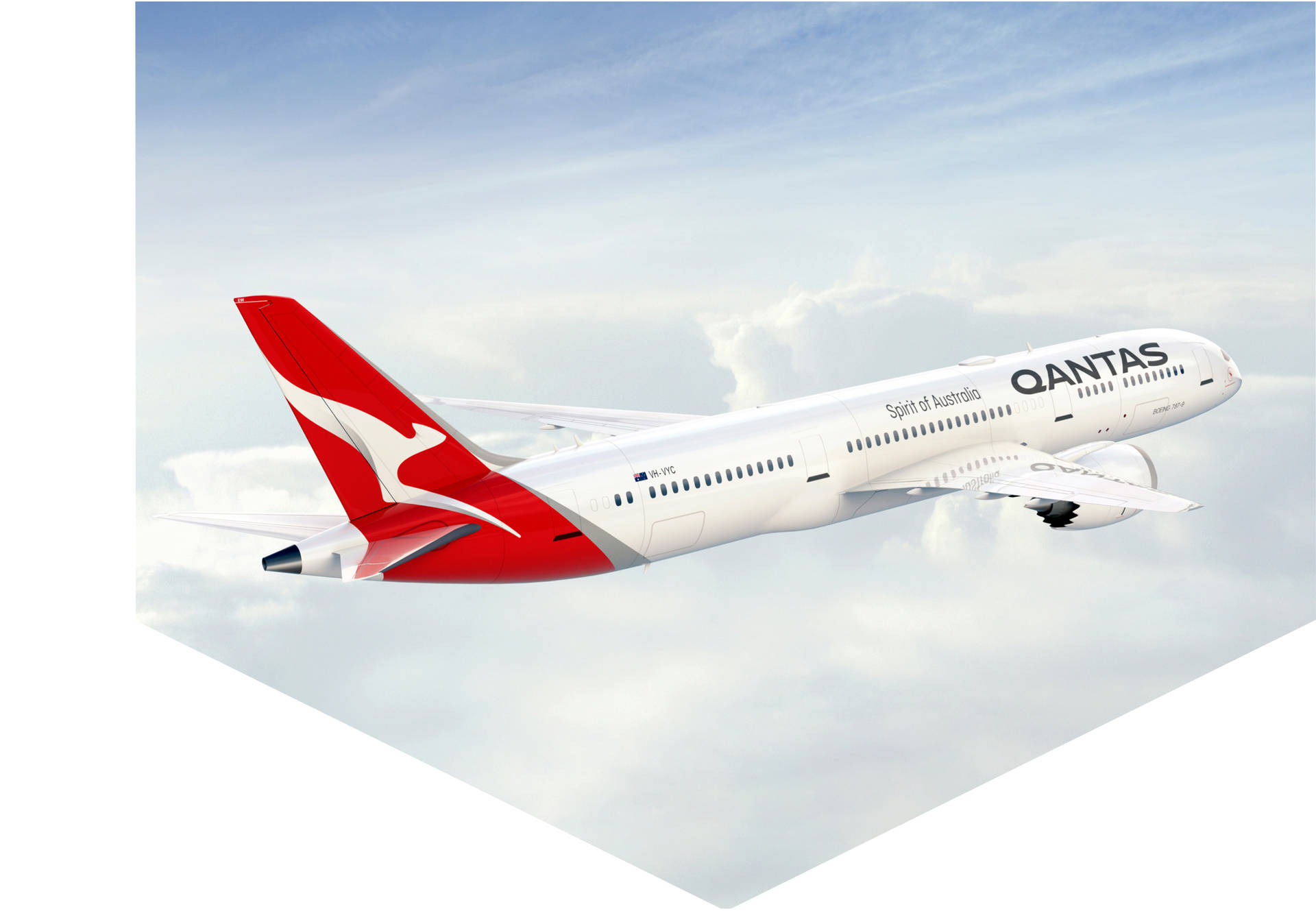 Qantas Aircraft White Aesthetic Background