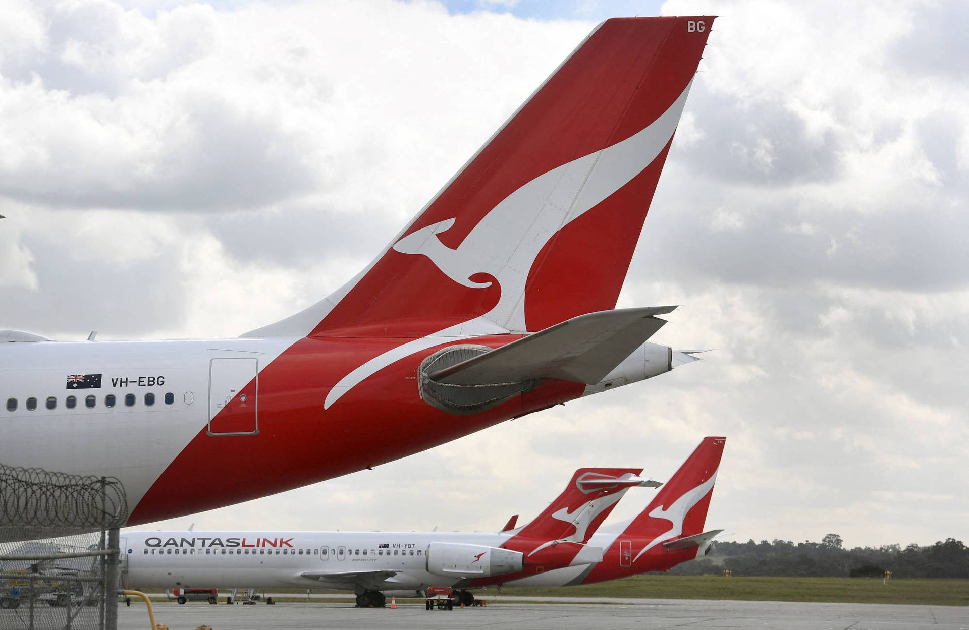 Qantas Airways Aircraft Tails Background