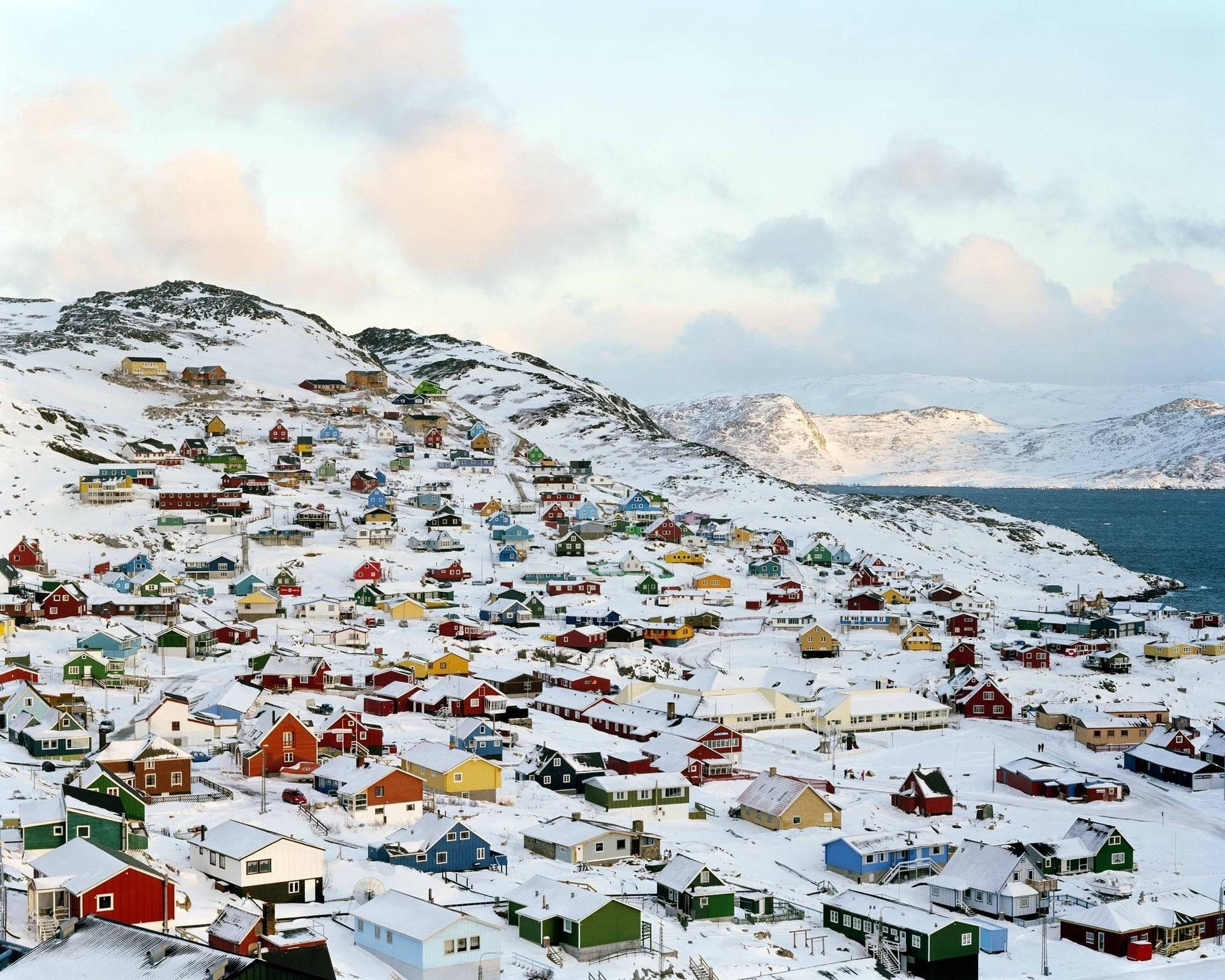 Qaqortoq Greenland Village Background