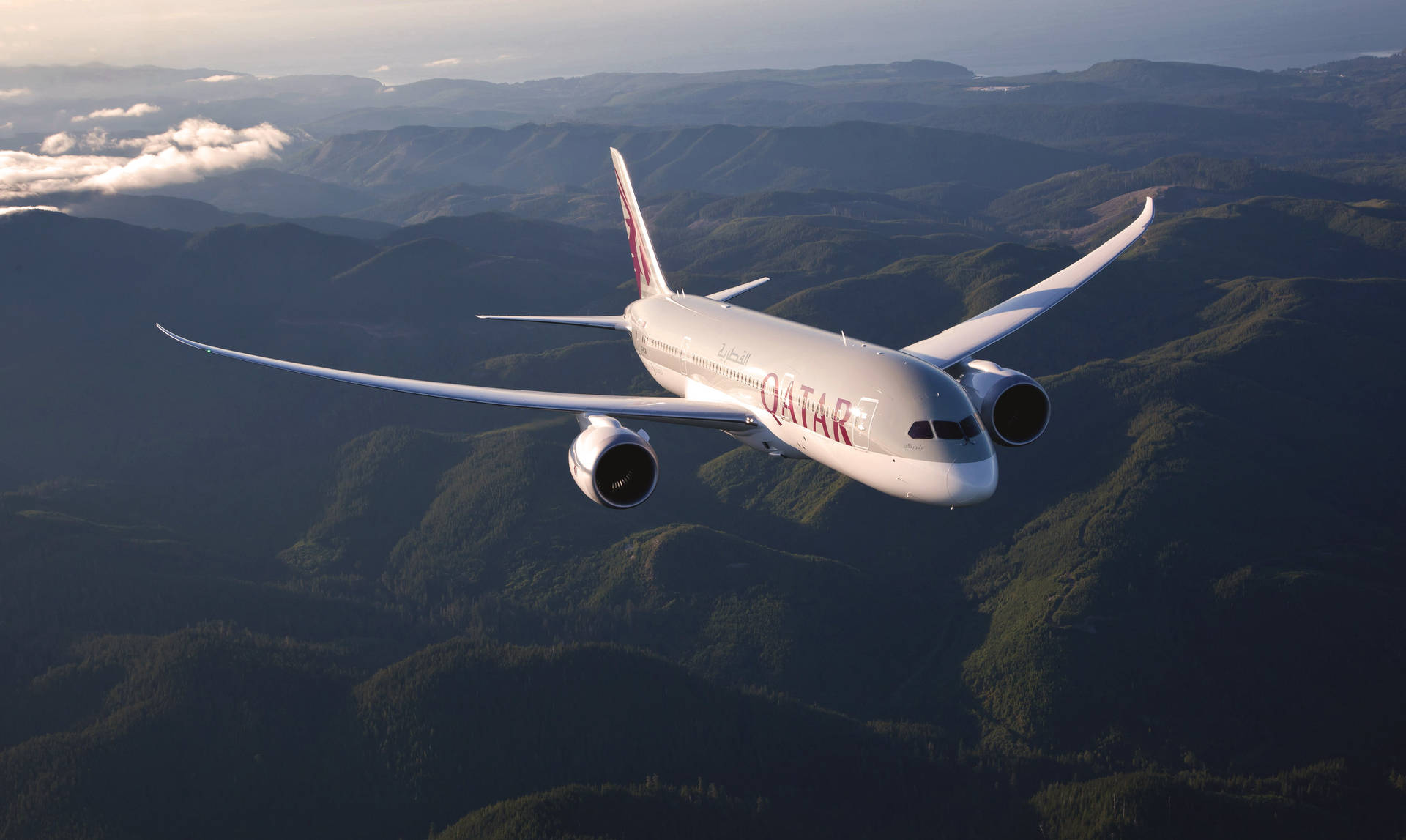 Qatar Airlines Flying Hd Plane Background