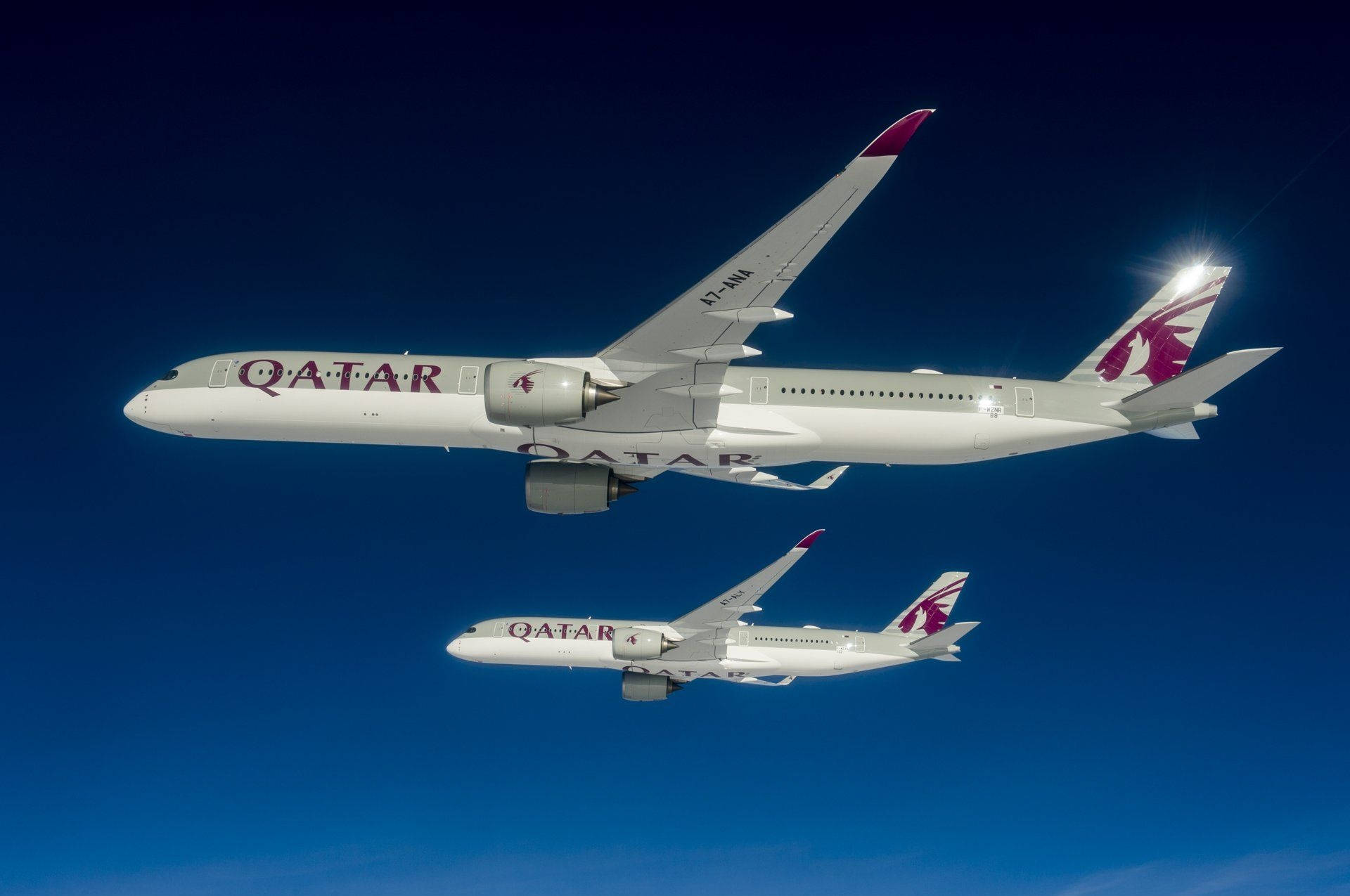 Qatar Airways Duo In The Sky Background