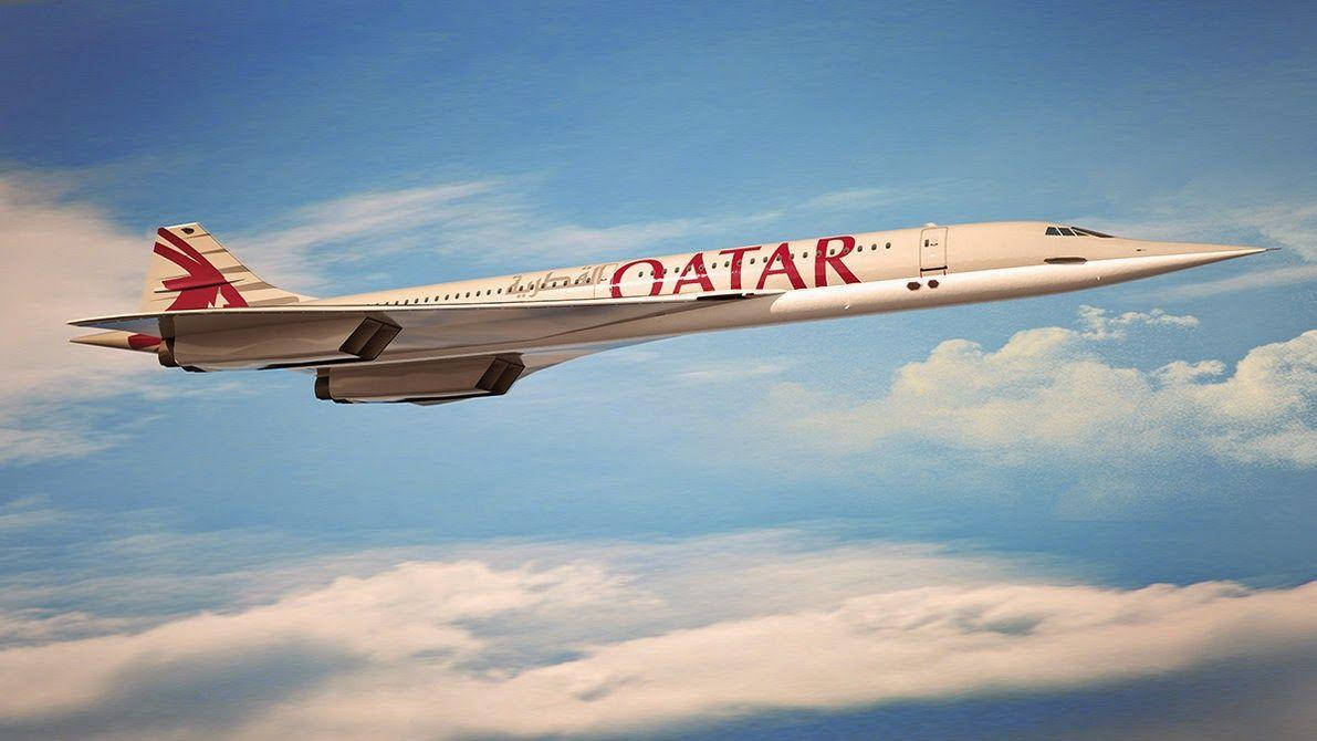 Qatar Airways Slicing Through The Wind Background