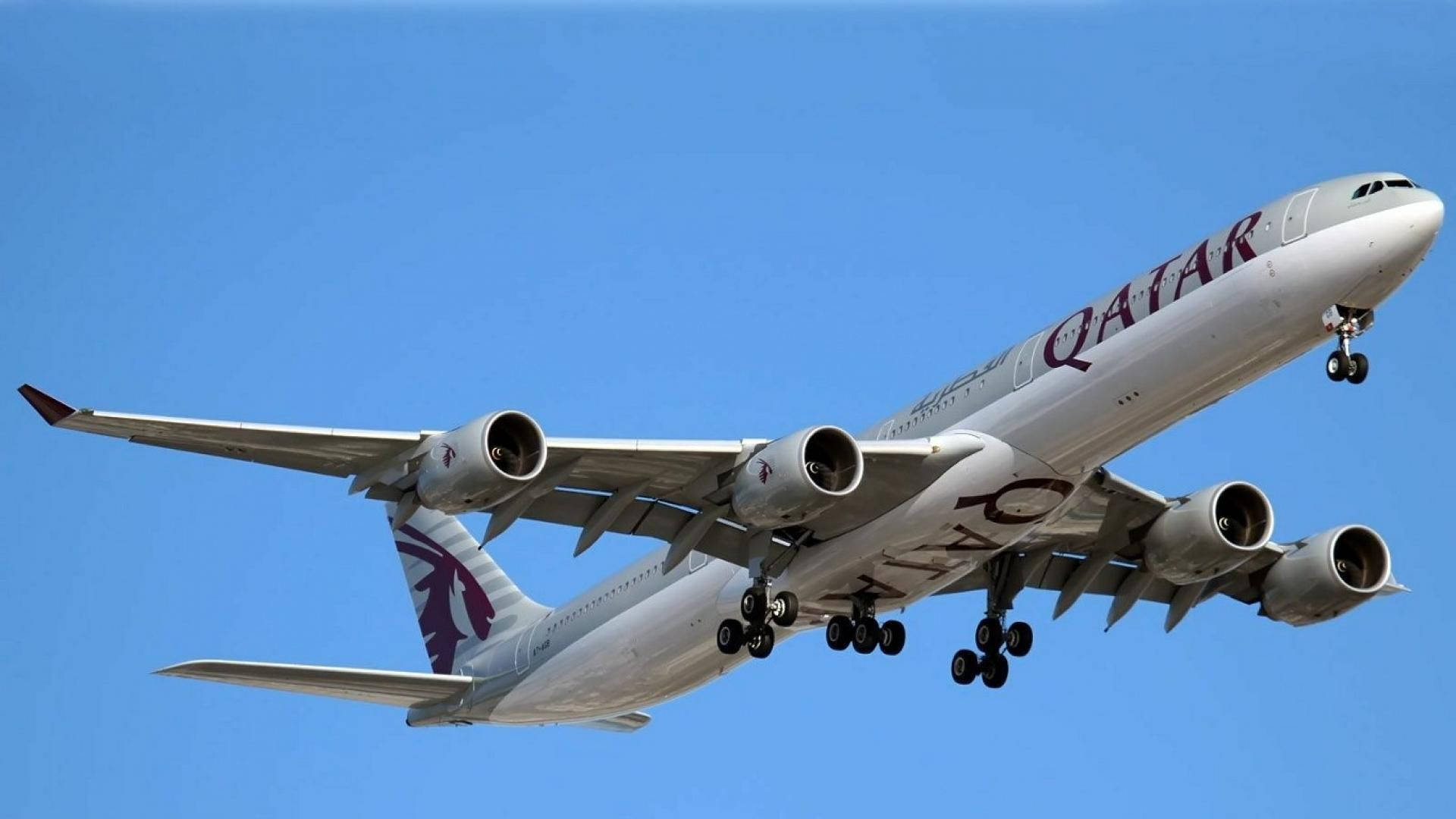 Qatar Airways Up In The Air Background