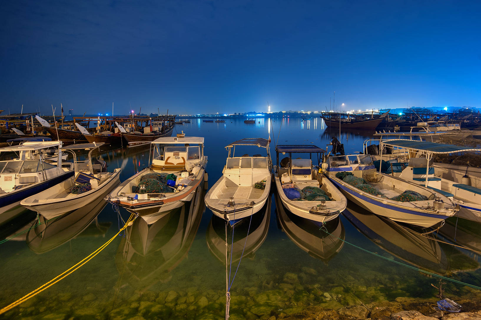 Qatar Boats In Vast View Background