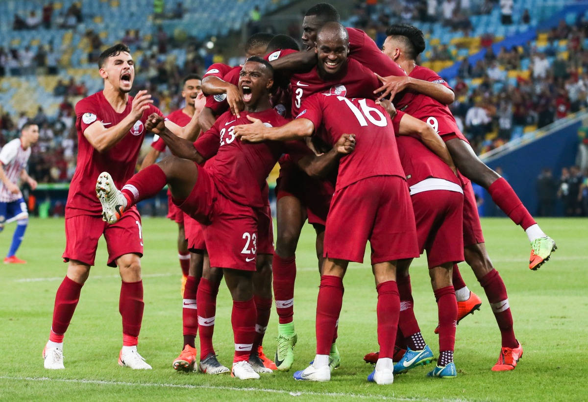 Qatar National Football Team Winning Moments Background