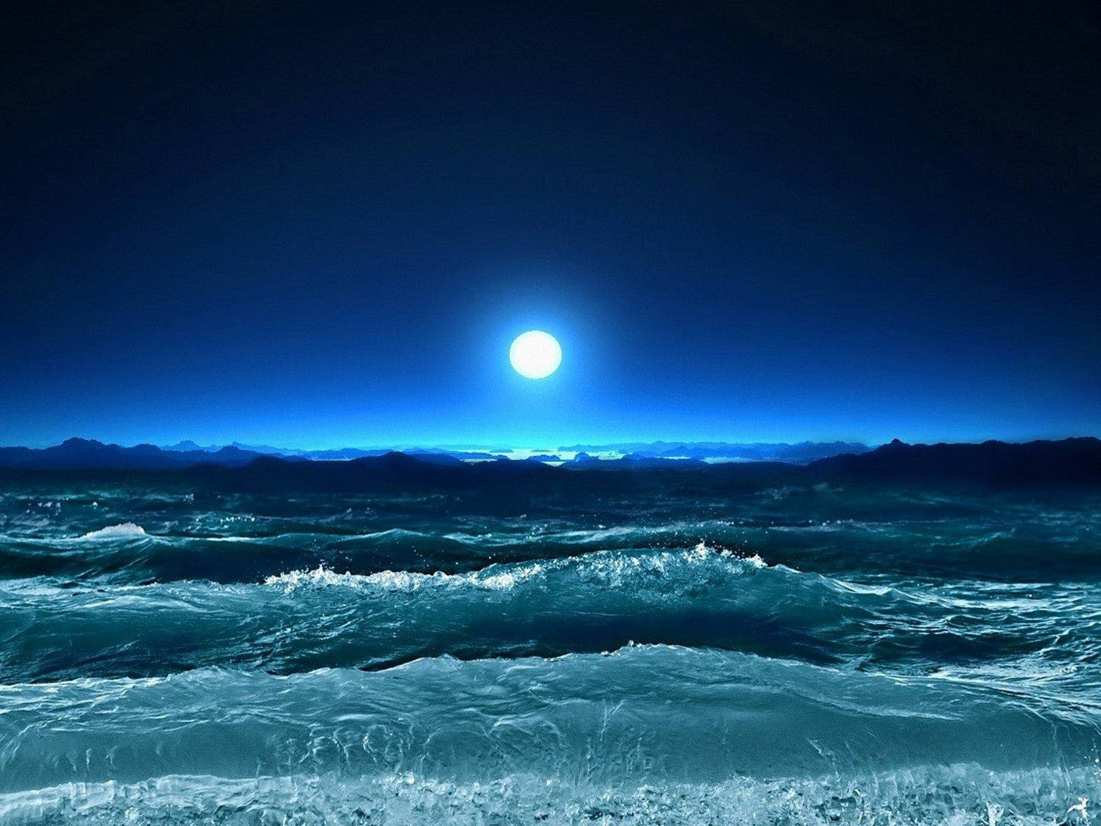 Qhd Ocean Moon Background