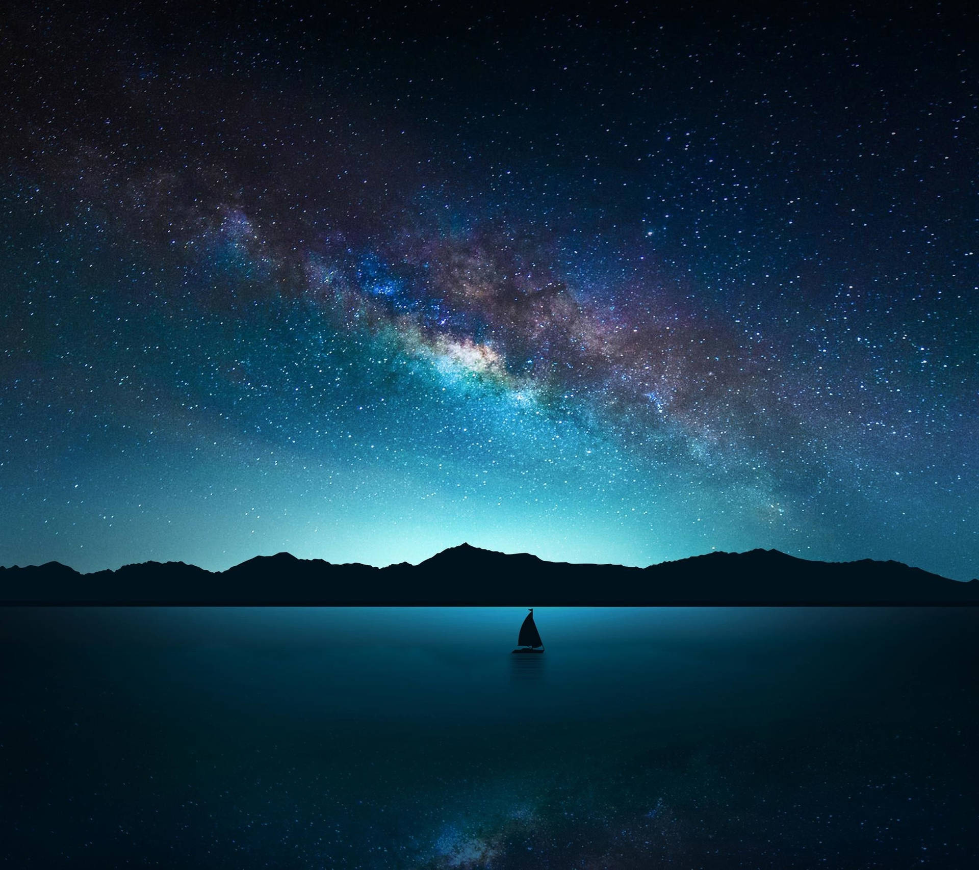 Qhd Starry Night Ocean Background
