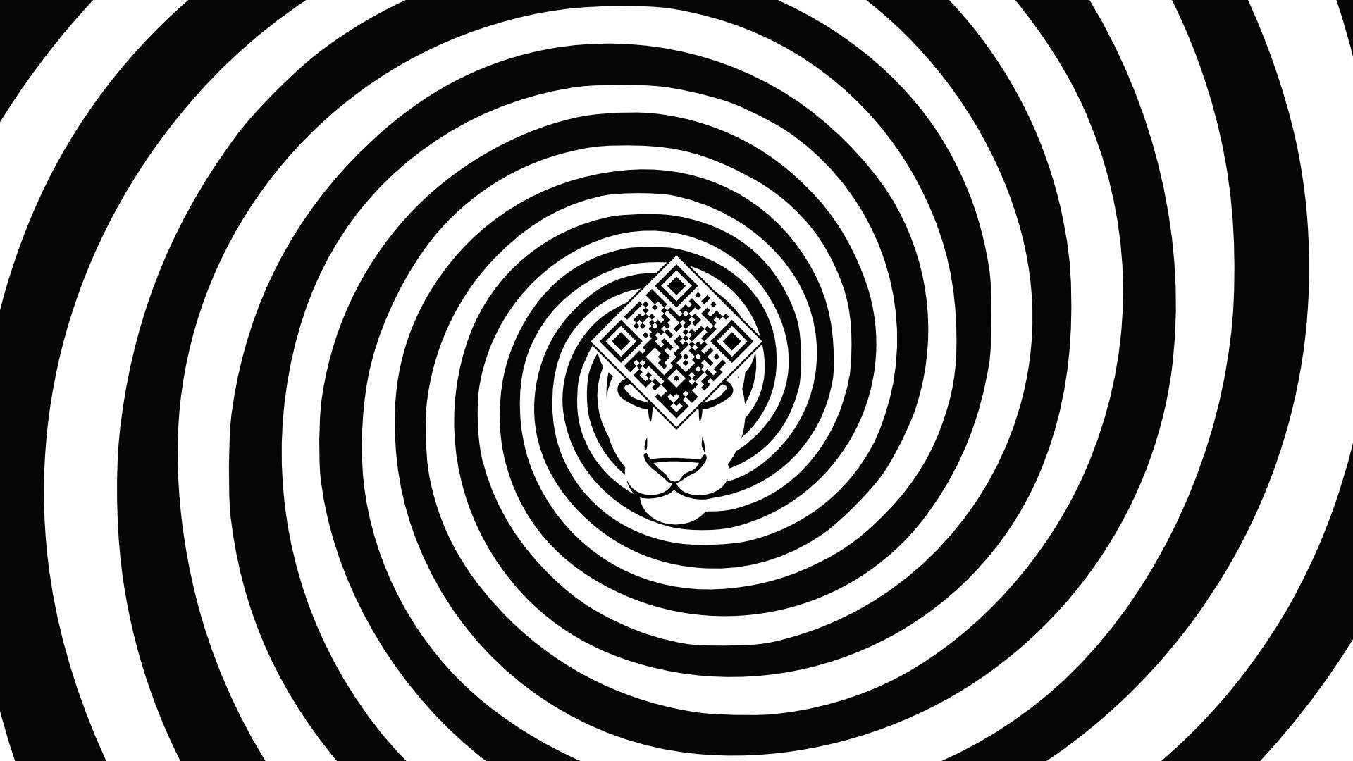 Qr Code In Front Of Hypnosis Swirl Background