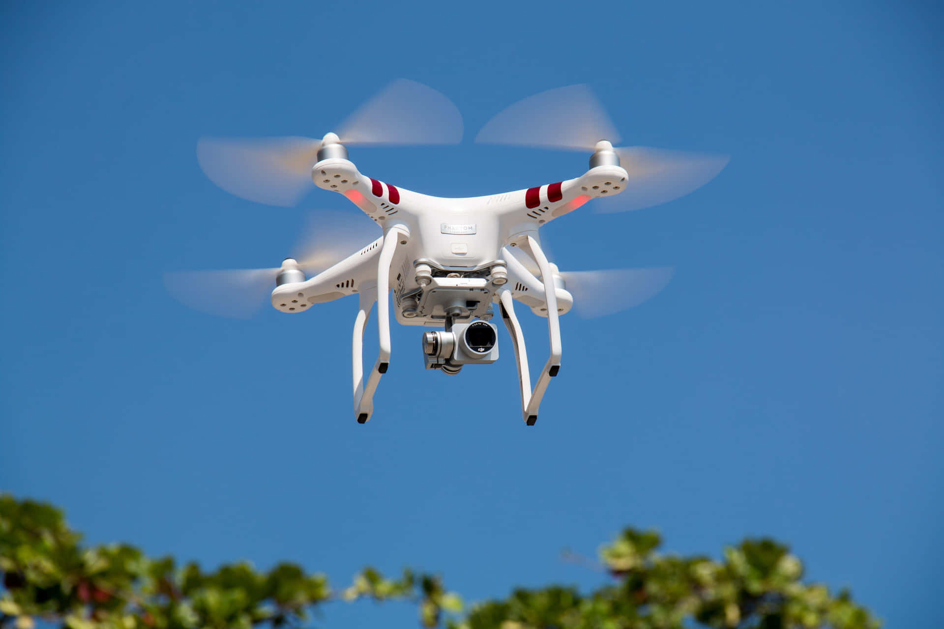 Quadcopter Drone In Flight Background