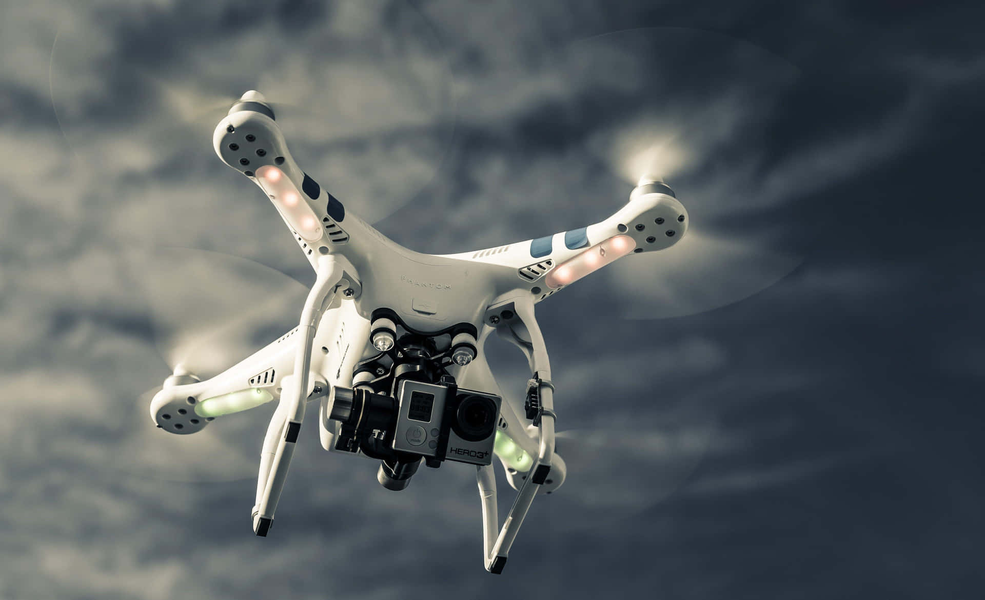 Quadcopter Dronein Flight Background