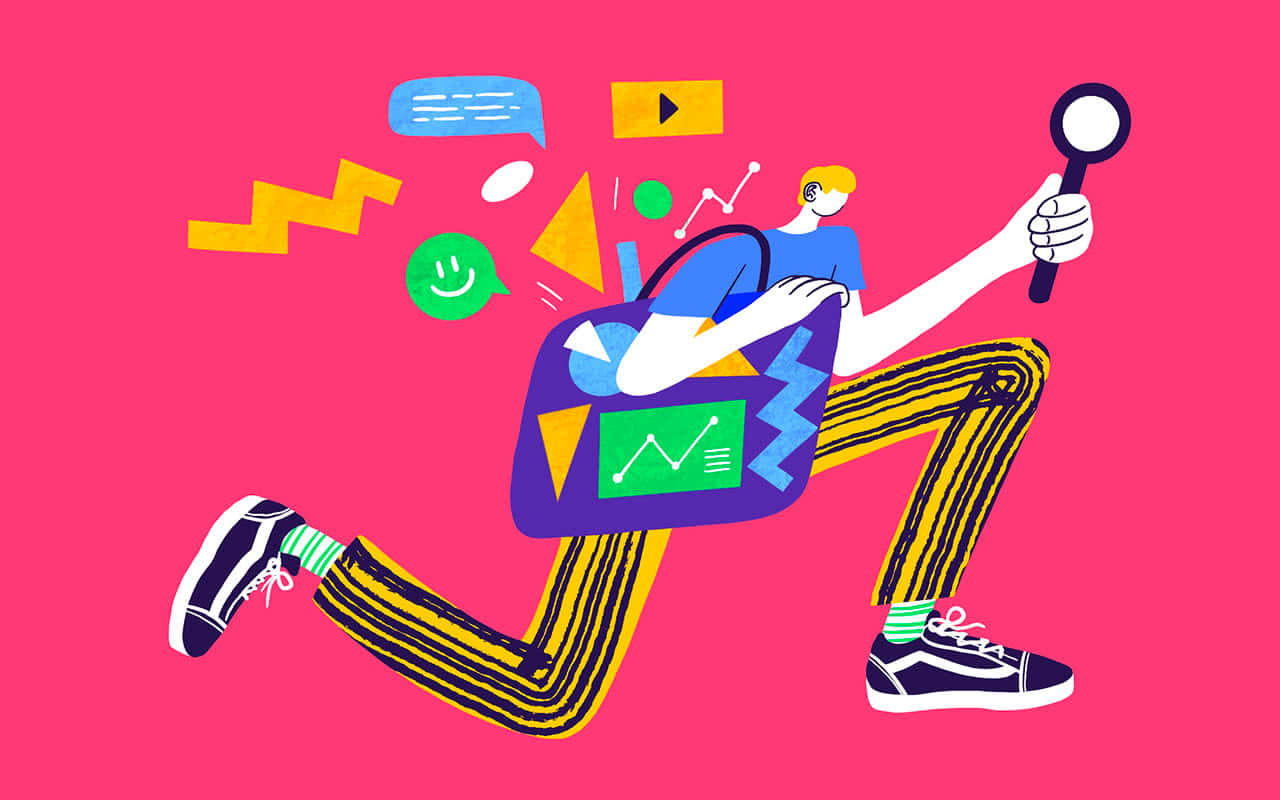 Qualitative Data Coming Out Of The Bag Background