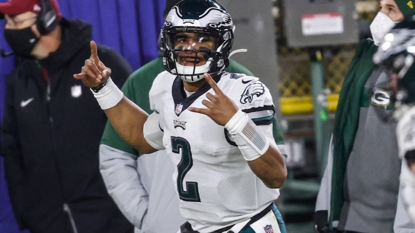 Quarterback Jalen Hurts Debuts With The Philadelphia Eagles Background