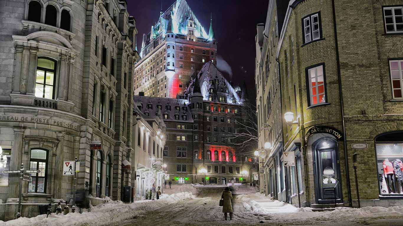 Quebec City Chateau Frontenac Snow