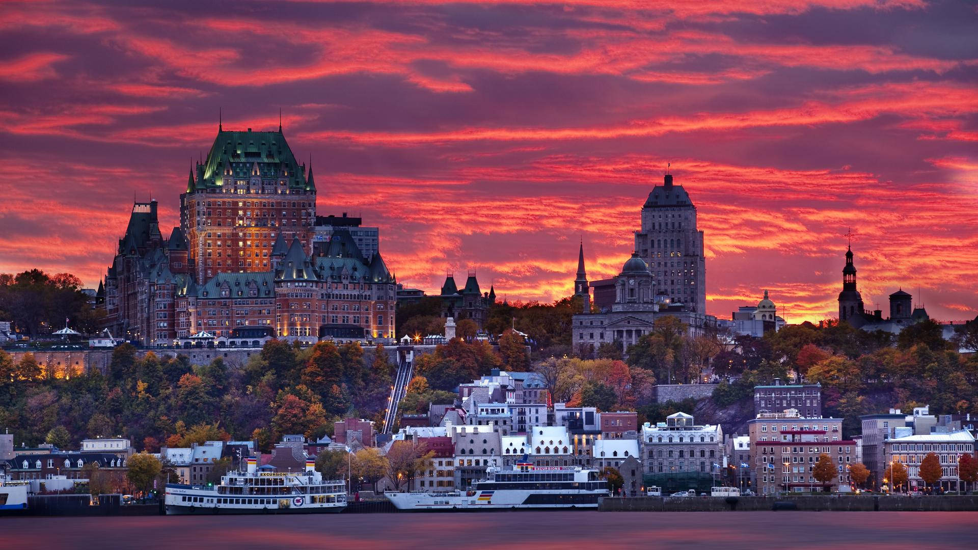 Quebec City Red Sunset