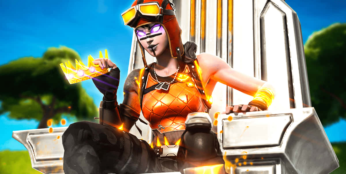 Queen Blaze Fortnite Sitting On A Throne Background