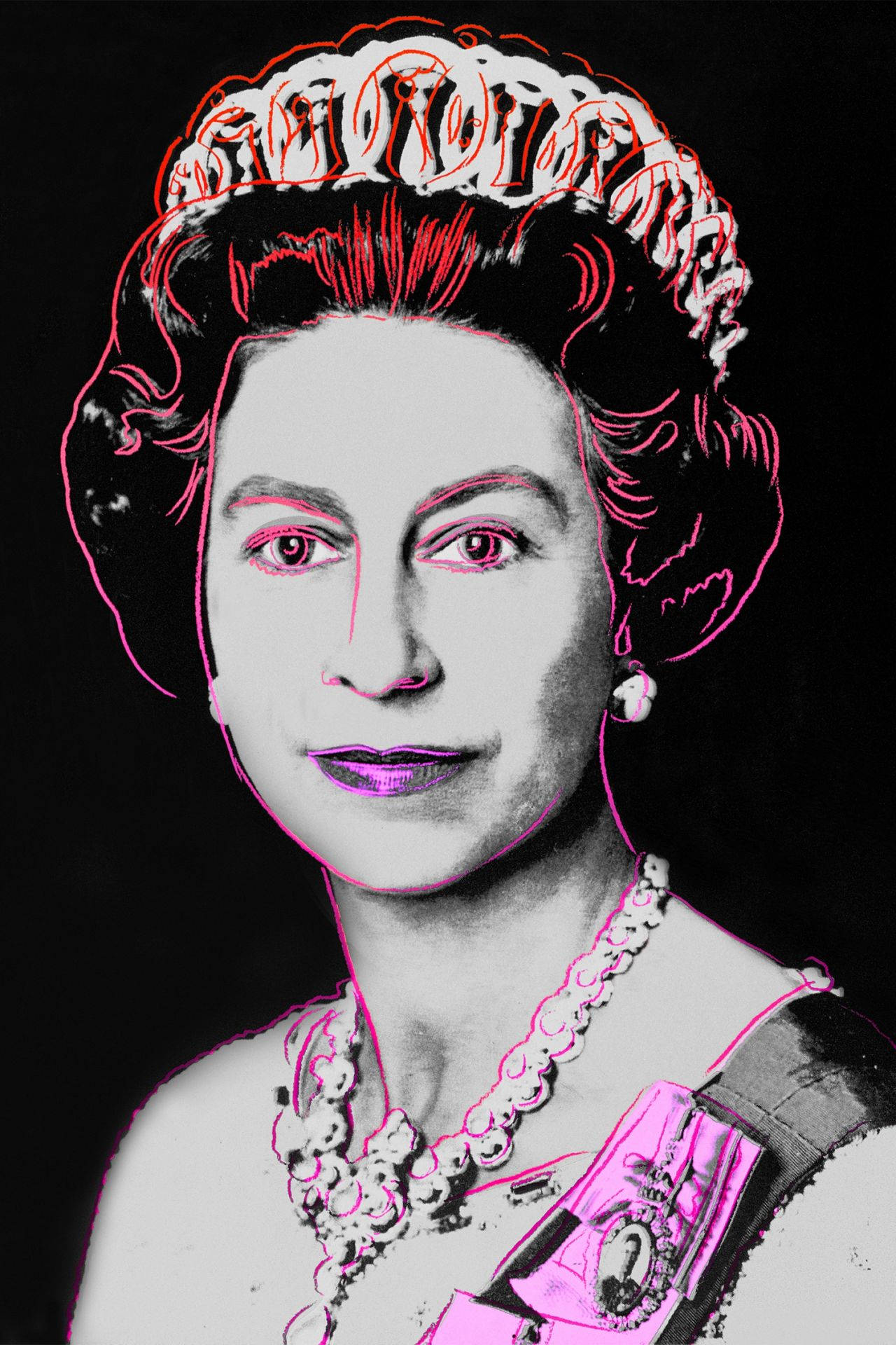 Queen Elizabeth Stylized Pop Portrait Background