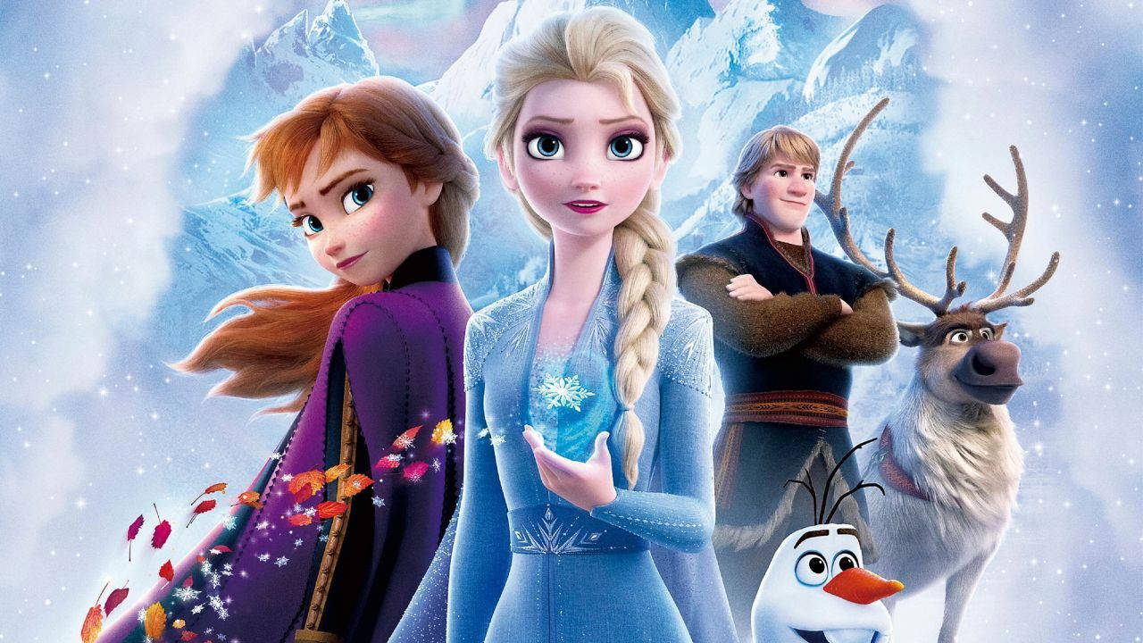 Queen Elsa Showing Snow Magic Frozen 2 Background
