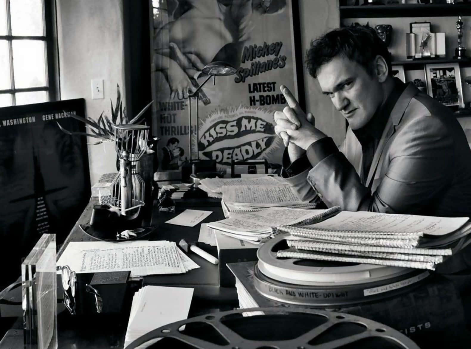 Quentin Tarantino At Work Background