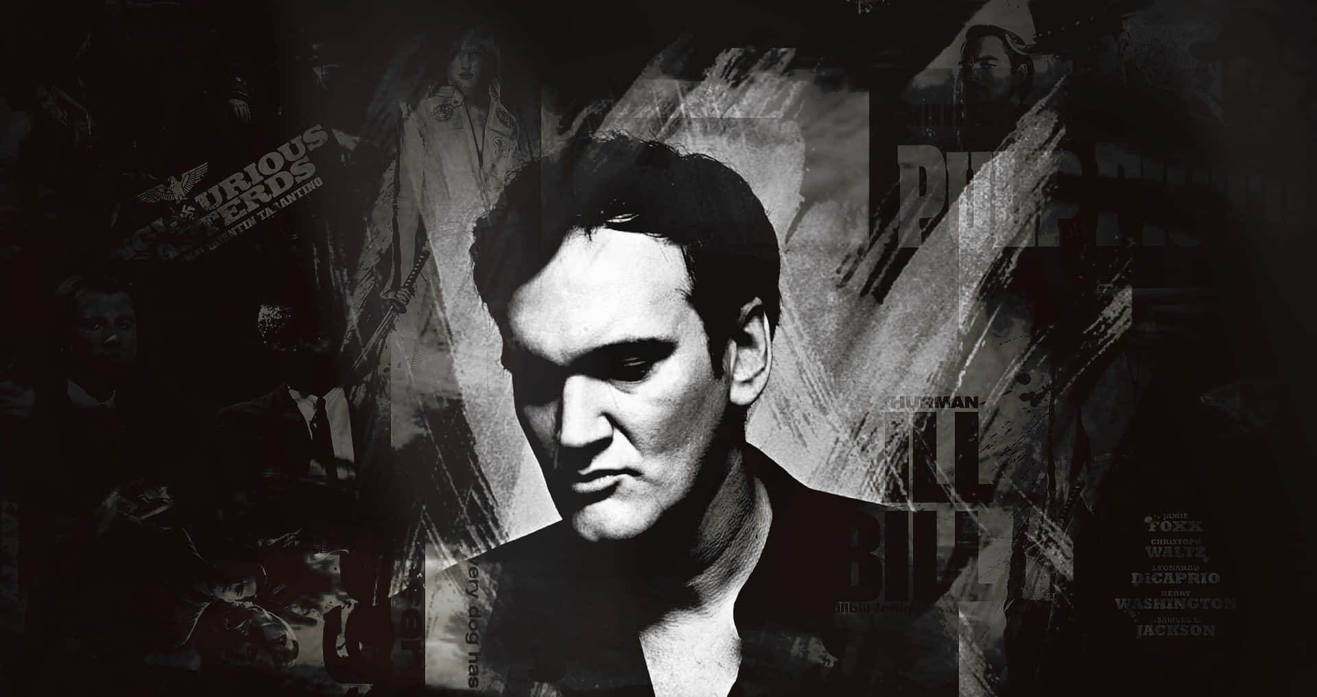Quentin Tarantino Cinematic Collage Background