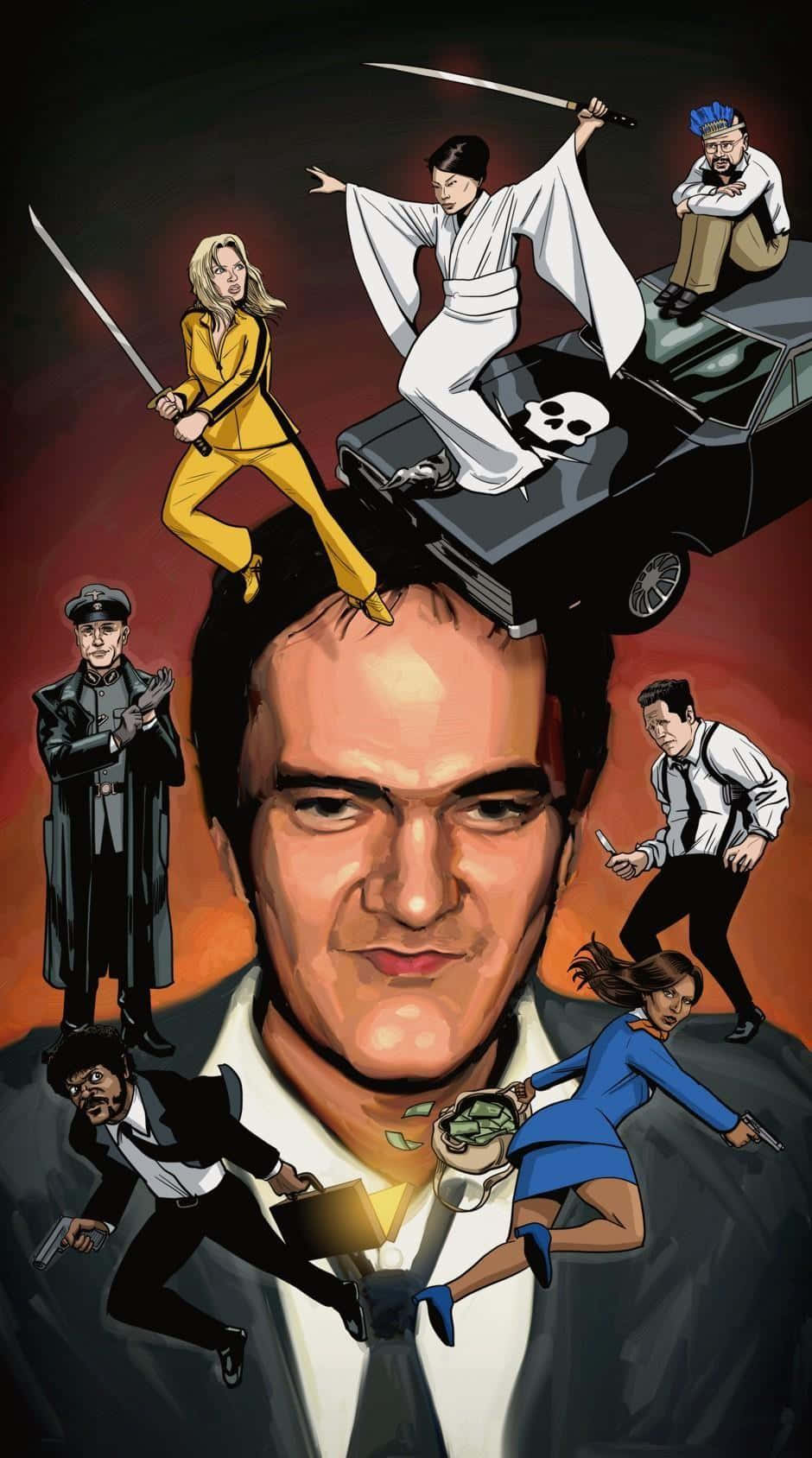 Quentin Tarantino Iconic Characters Artwork Background