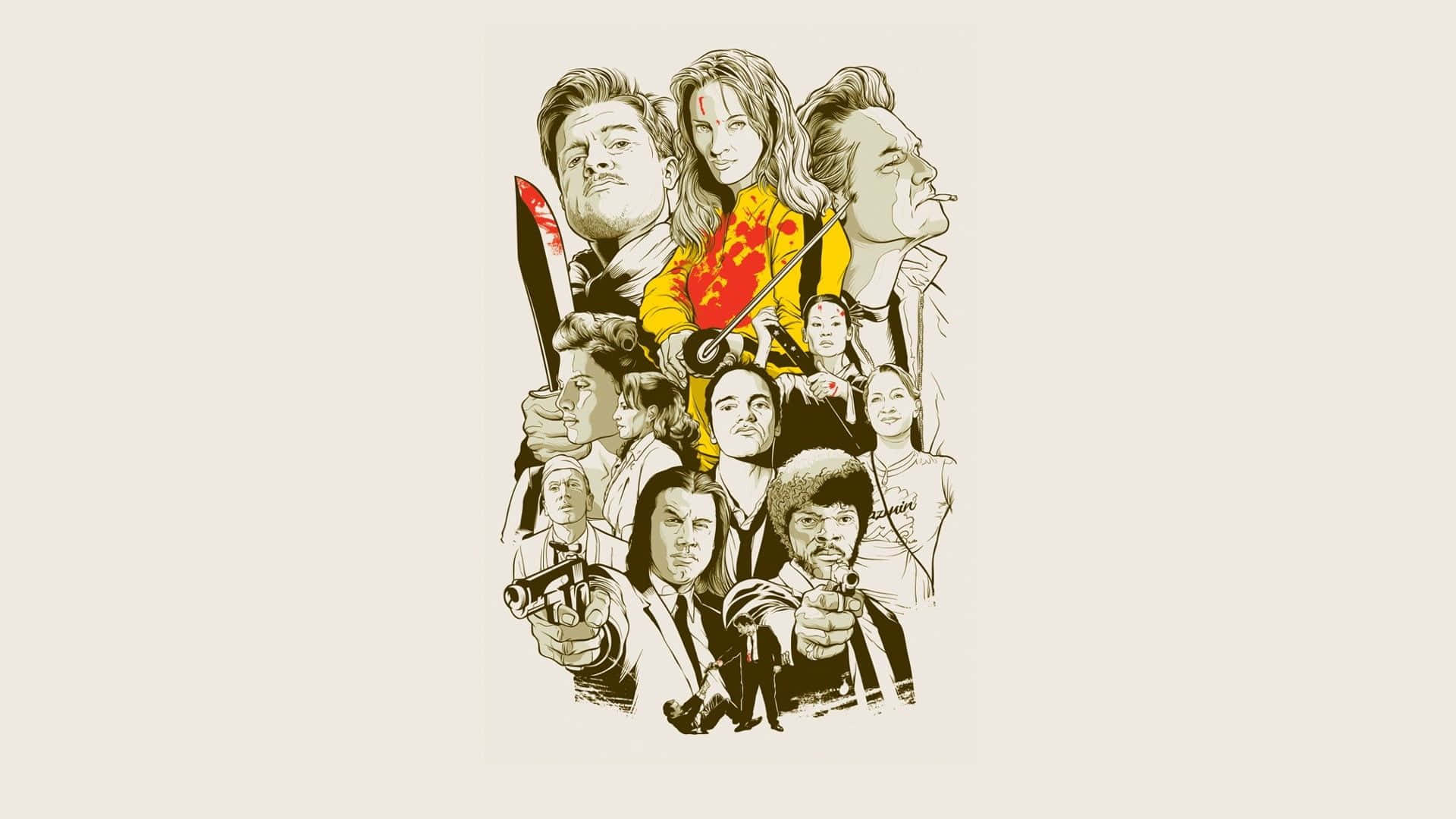 Quentin Tarantino Movie Characters Collage