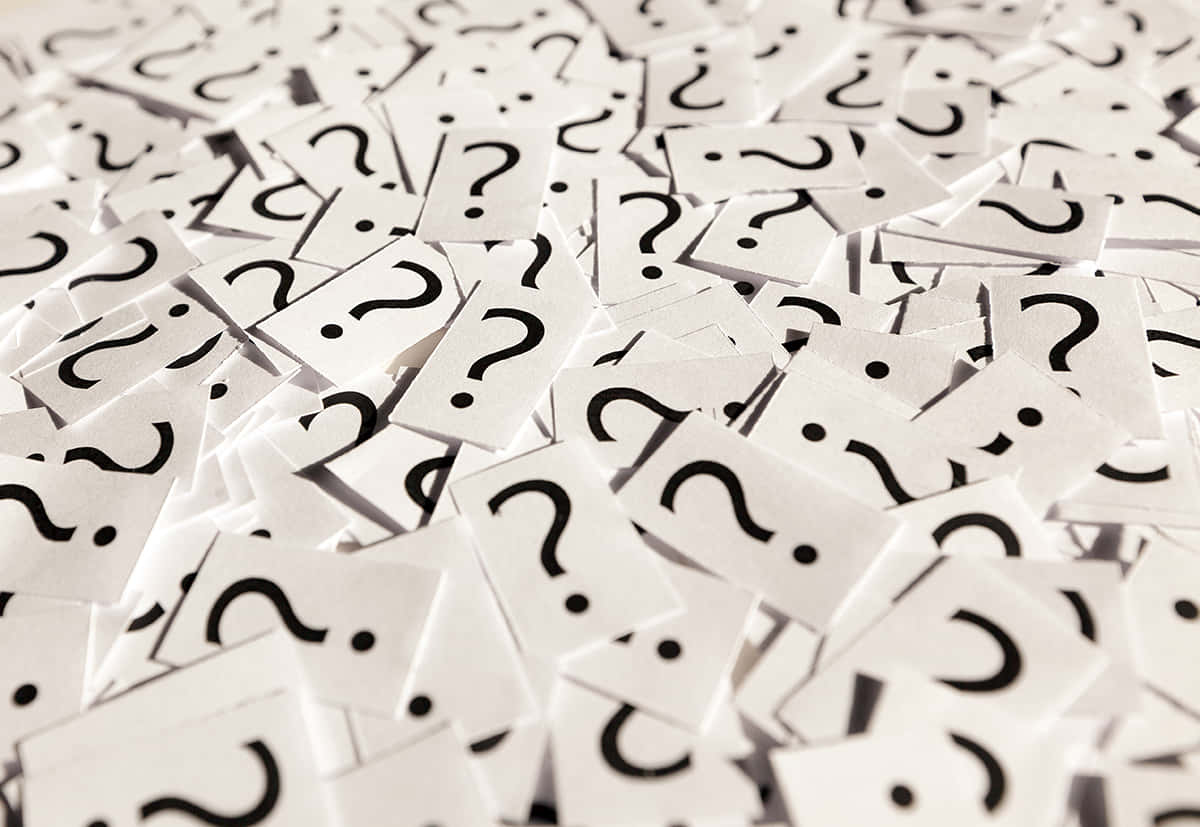 Question Mark White Flash Cards Background
