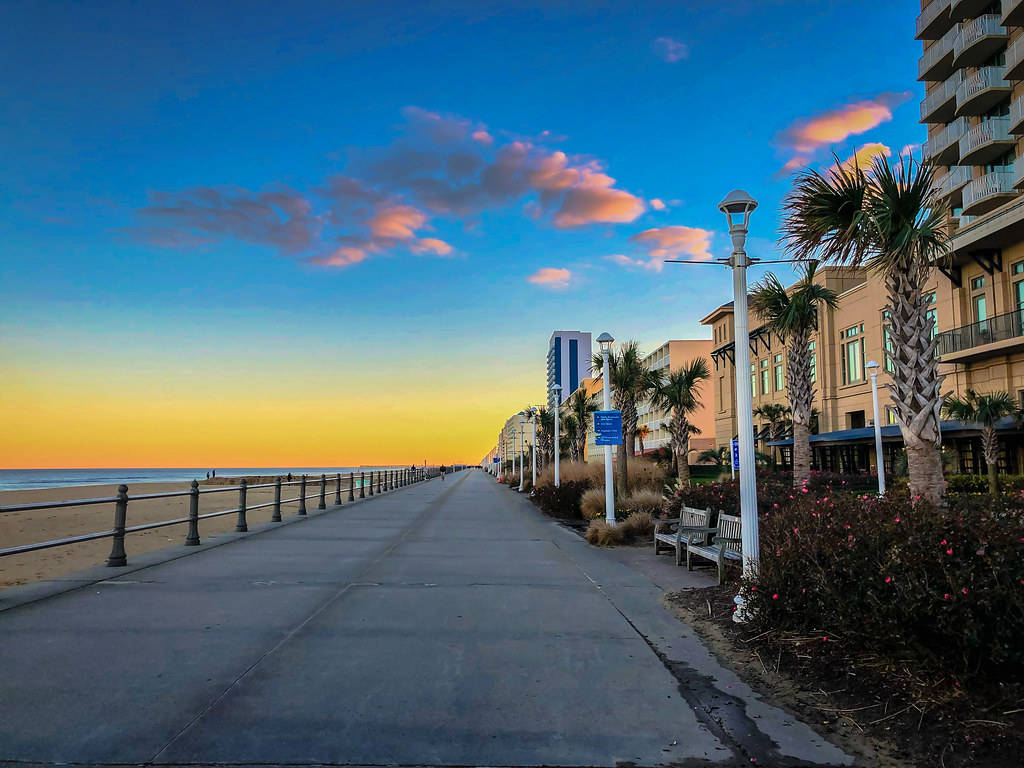 Quiet Virginia Beach Sunset Background