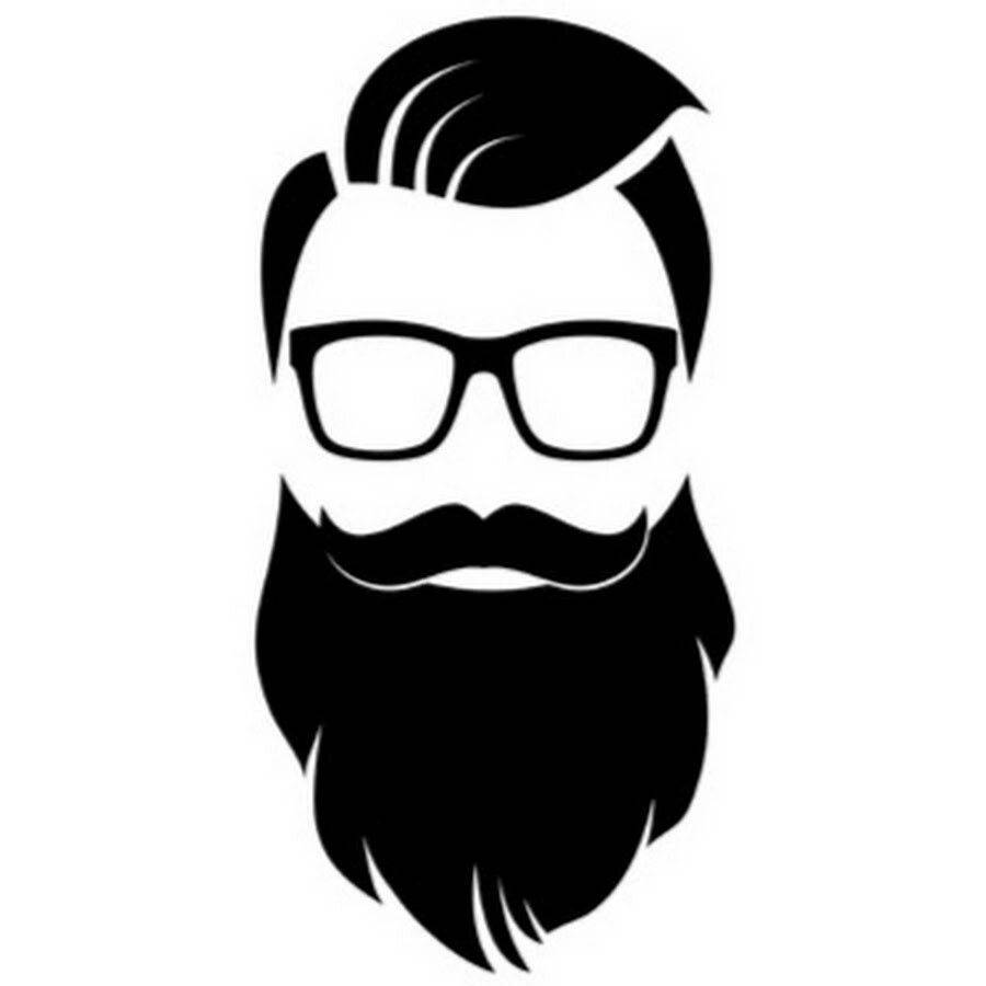 Quiff Hairstyle Beard Logo Vector Art