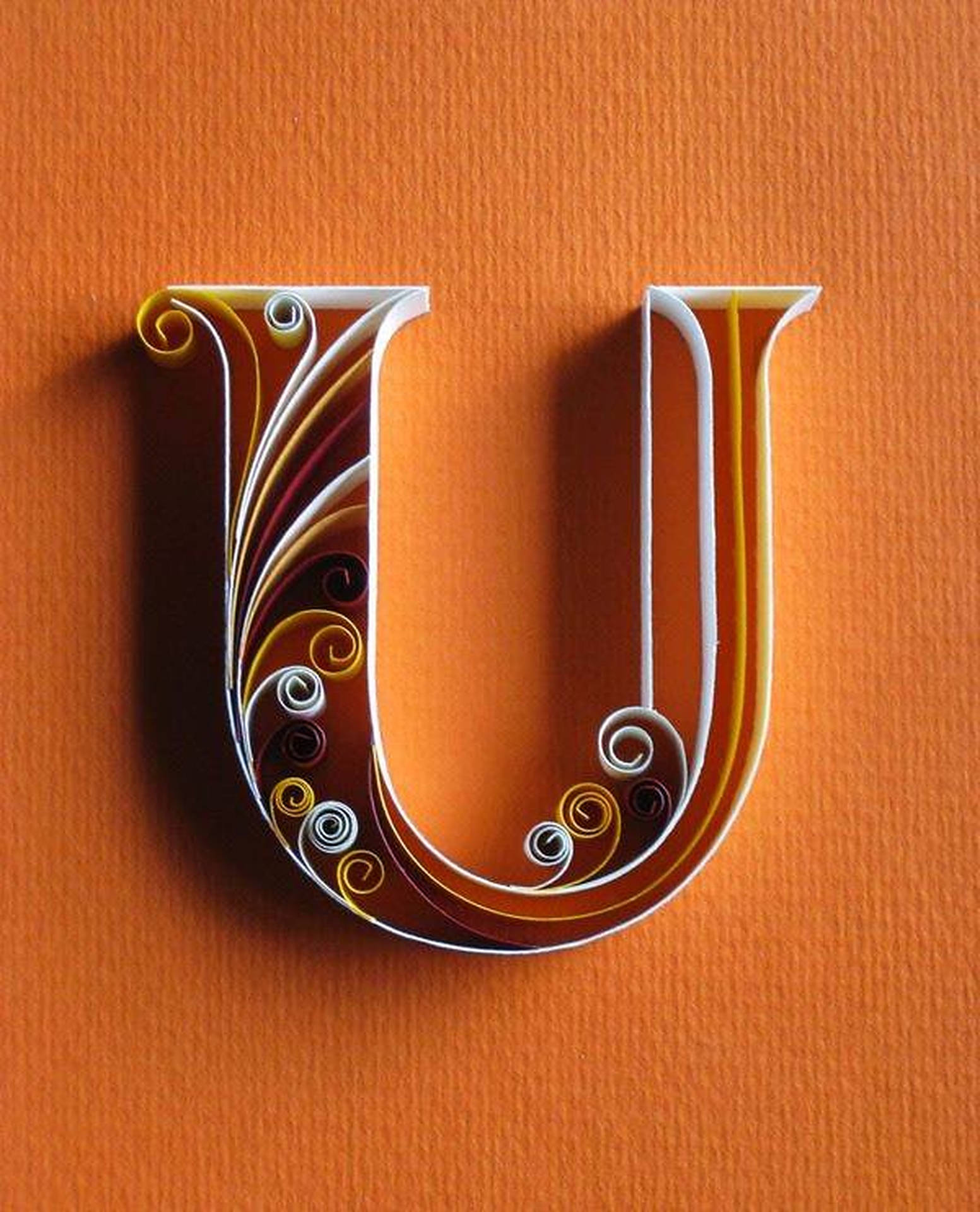 Quilled Letter U Background