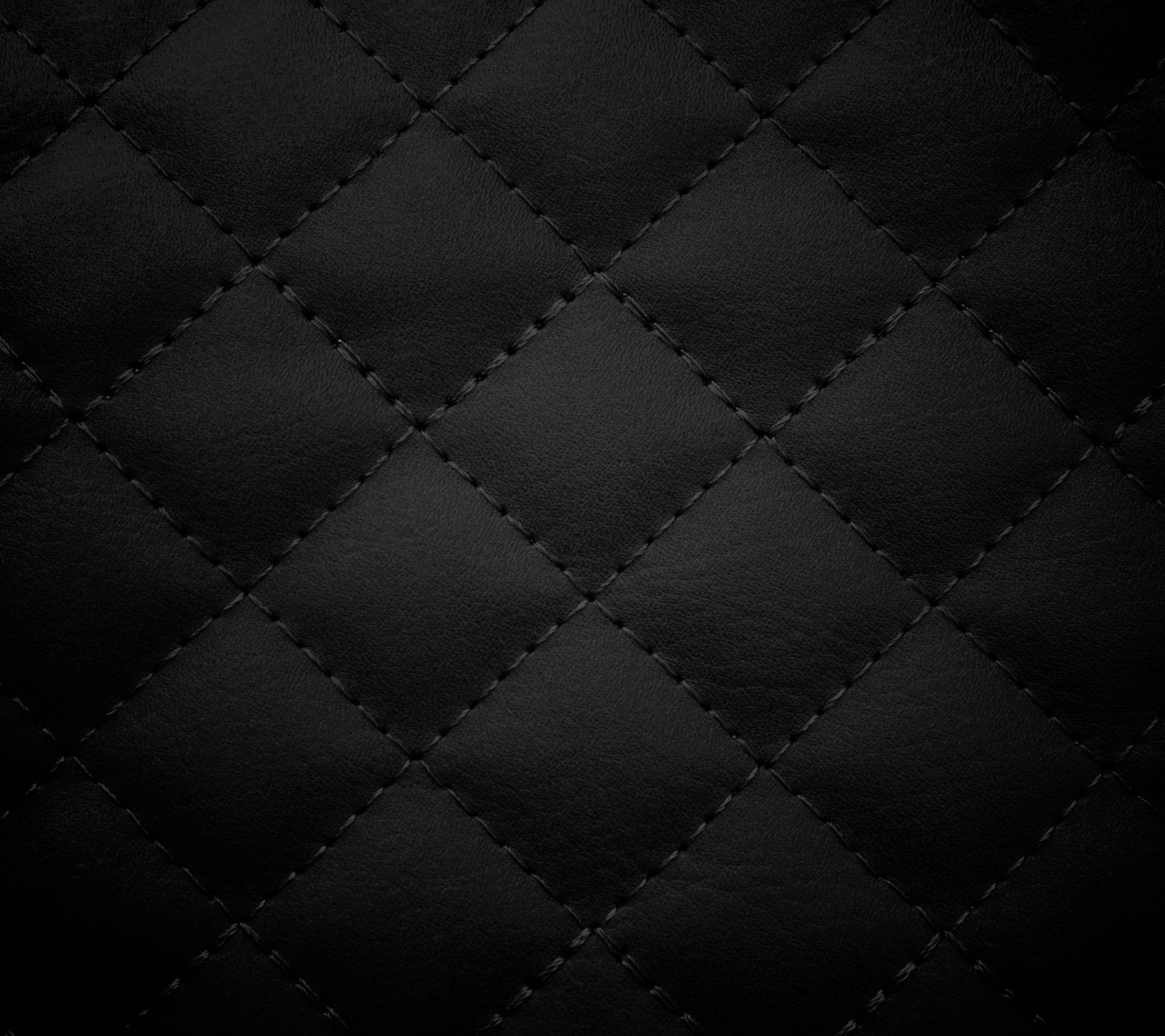 Quilted Leather Fabric Black Pattern