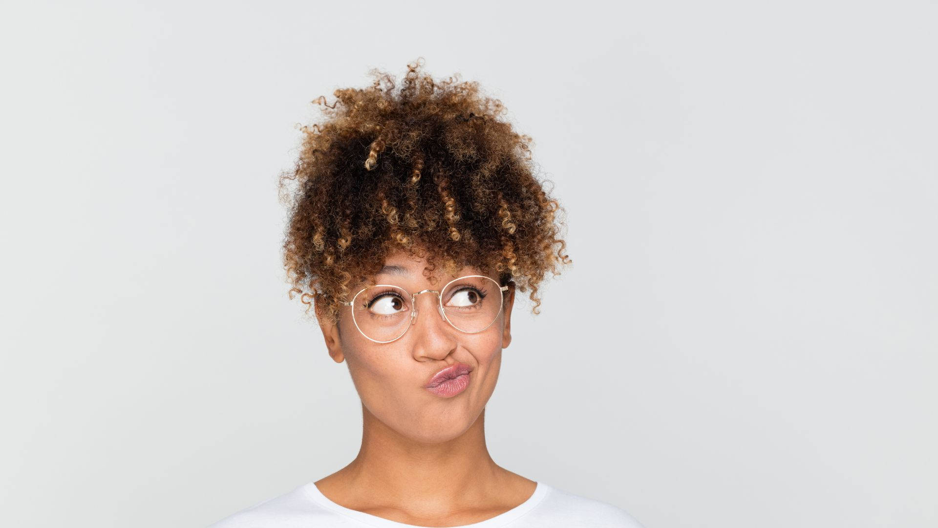 Quirky African Woman Looking Up Background