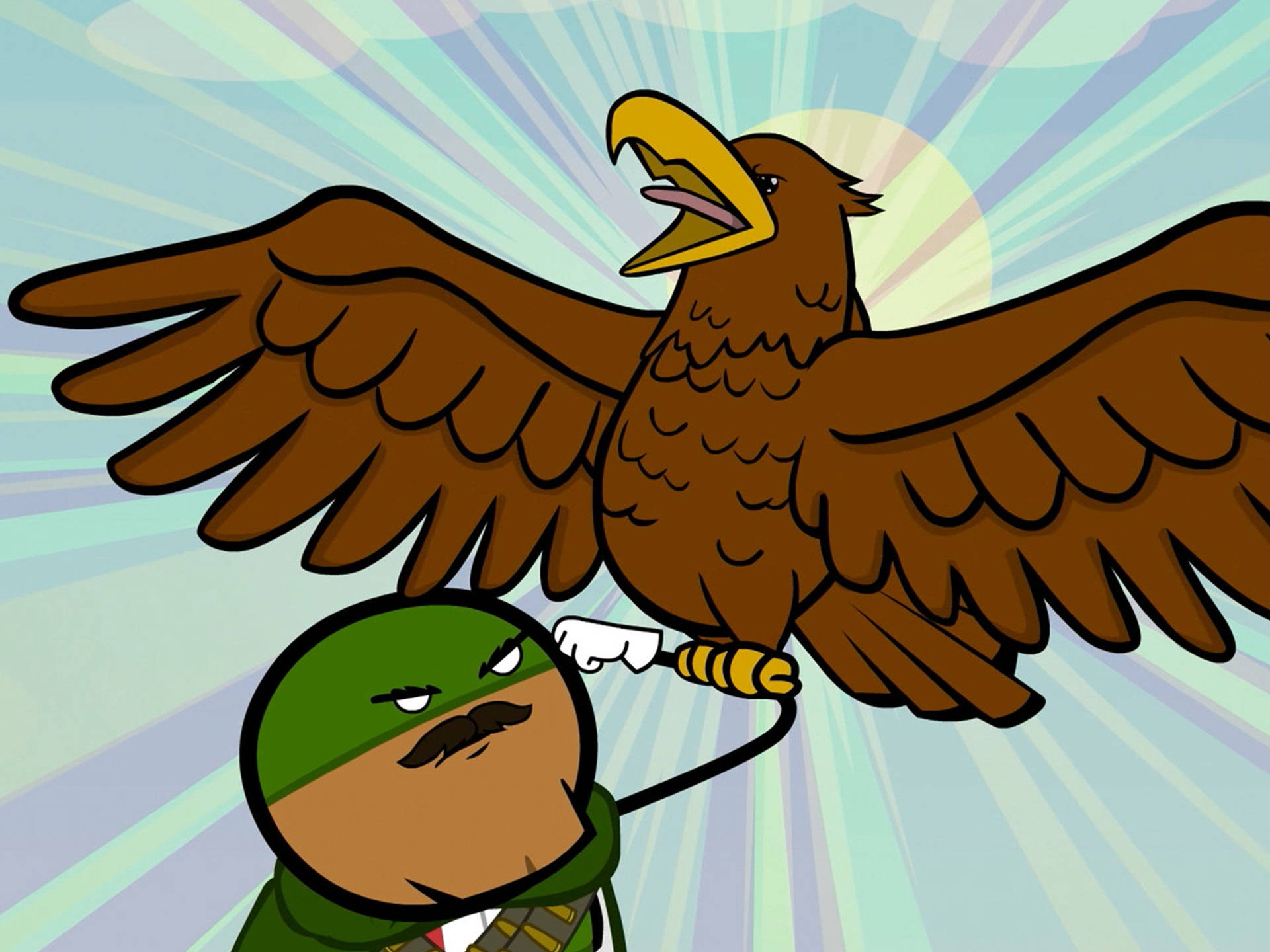 Quirky Cyanide And Happiness Eagle Cartoon Background
