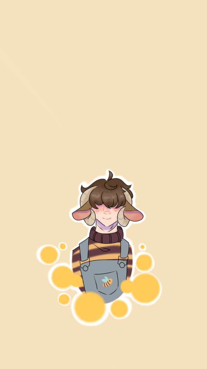 Quirky Goat Tubbo In Digital Art Background