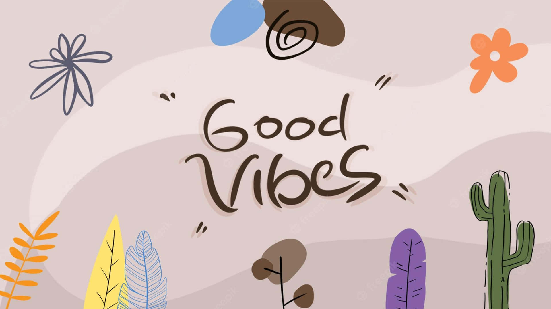 Quirky Good Vibe Digital Art Background