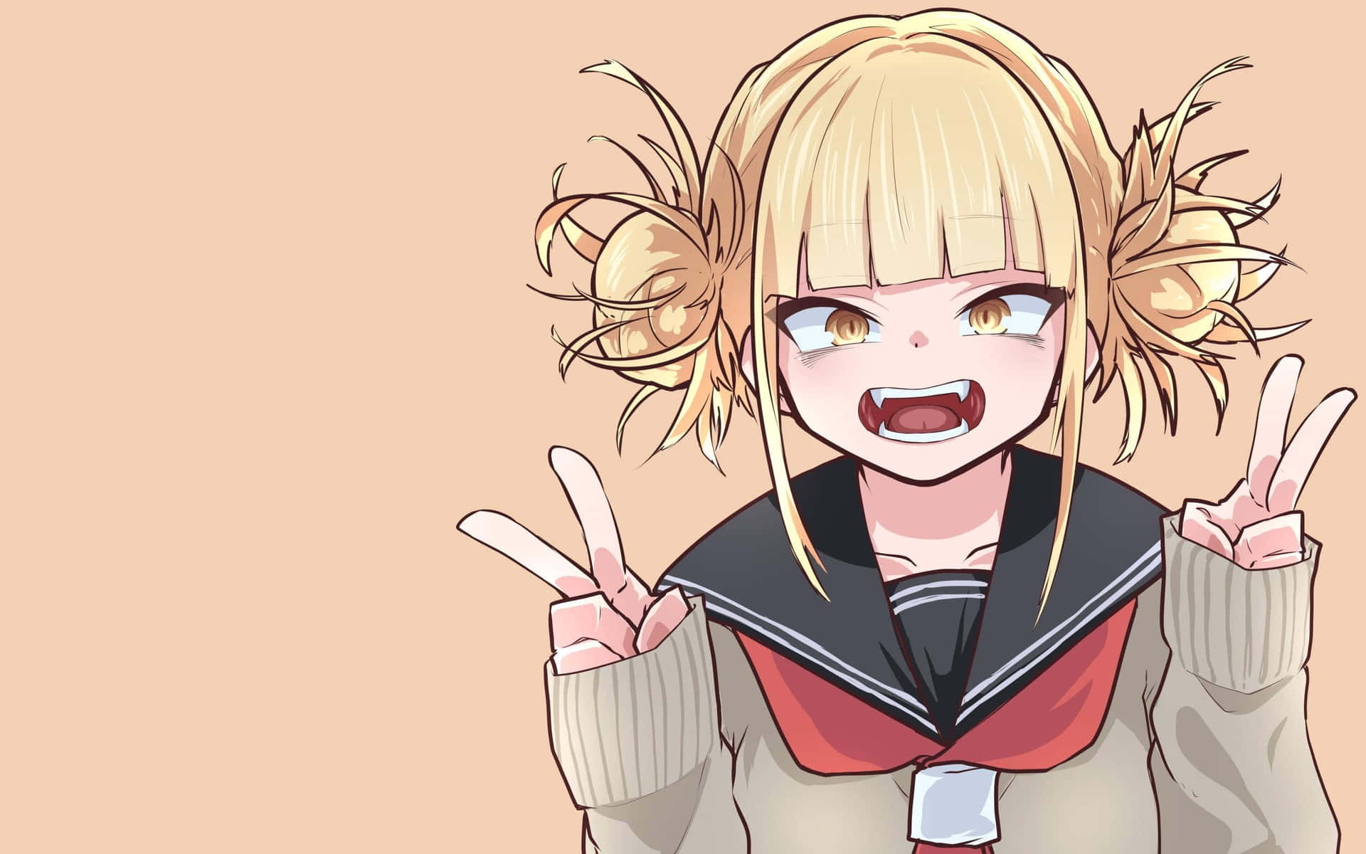 Quirky Himiko Toga Aesthetic Doing A Gesture Background