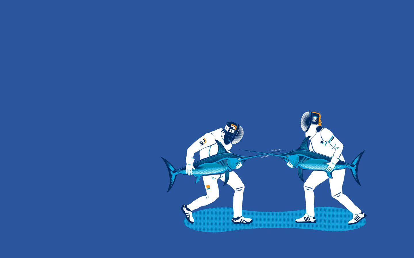 Quirky Swordfish Fencing Athletes