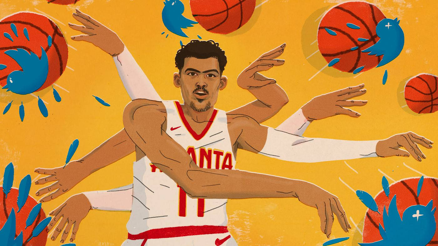 Quirky Trae Young Art Background