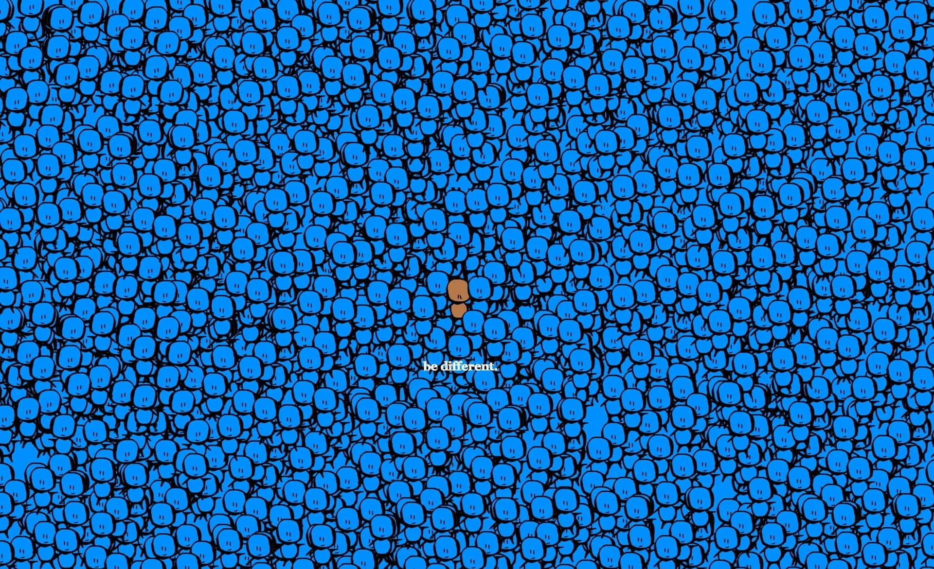 Quote Art With Several Tiny Cartoons Background