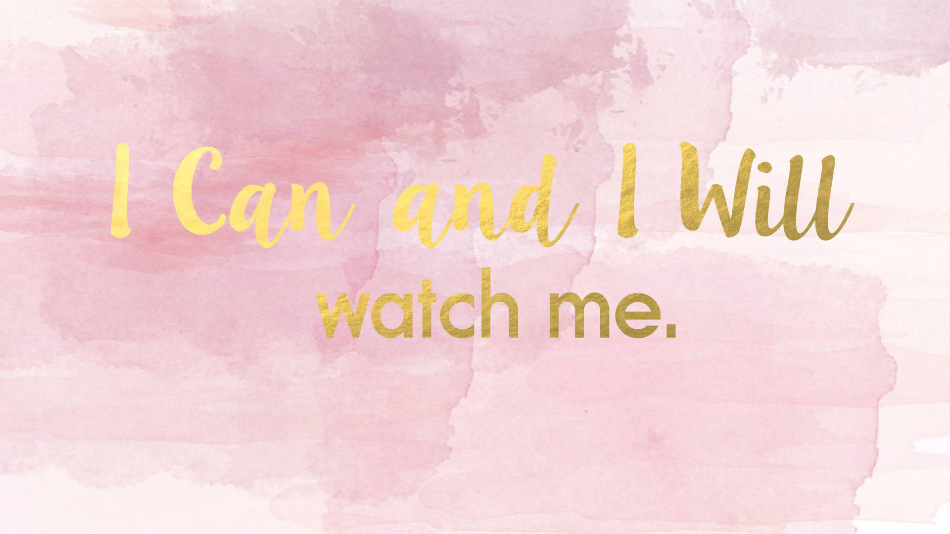 Quote In Gold Above A Pink Pastel Aesthetic Desktop Background