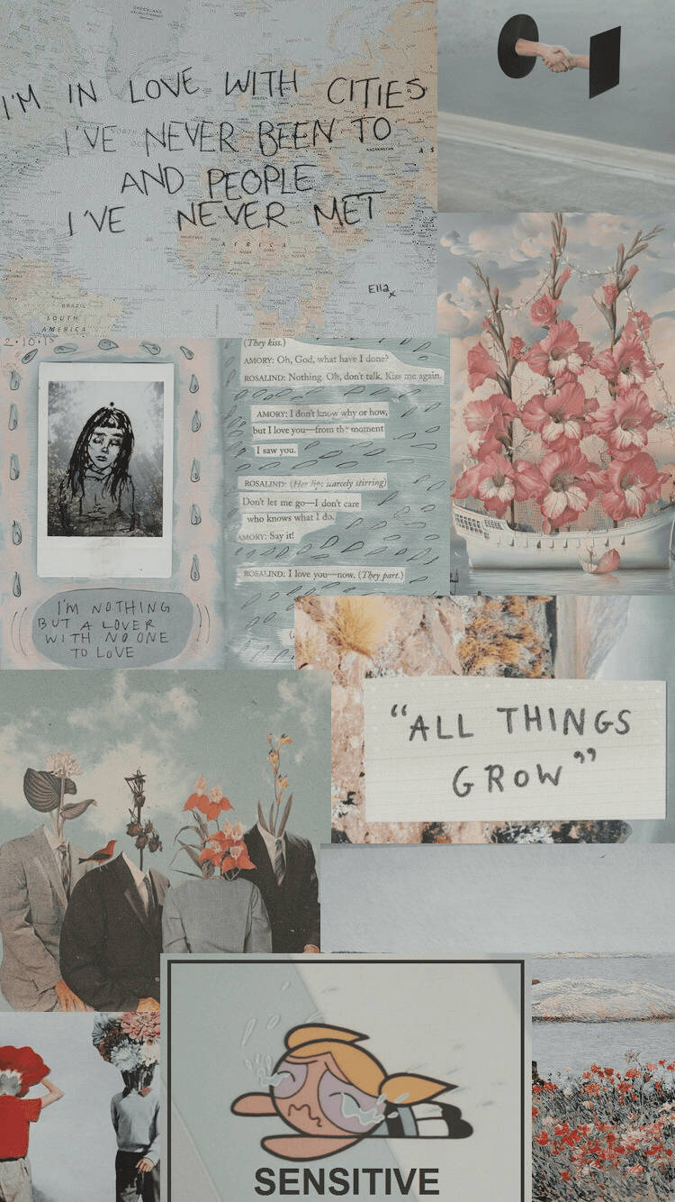 Quotes Aesthetic Collage Background