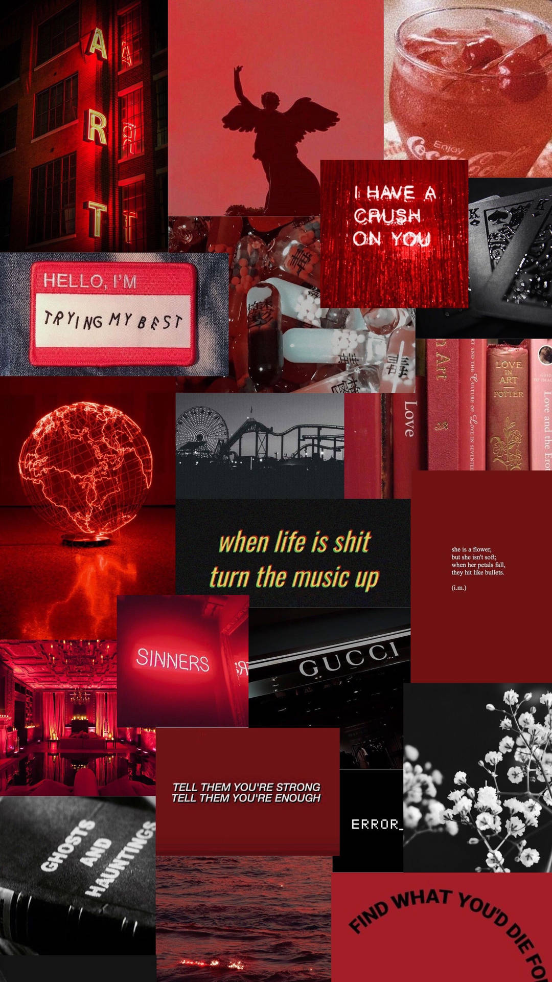 Quotes On Vibrant Red Aesthetic Iphone Background