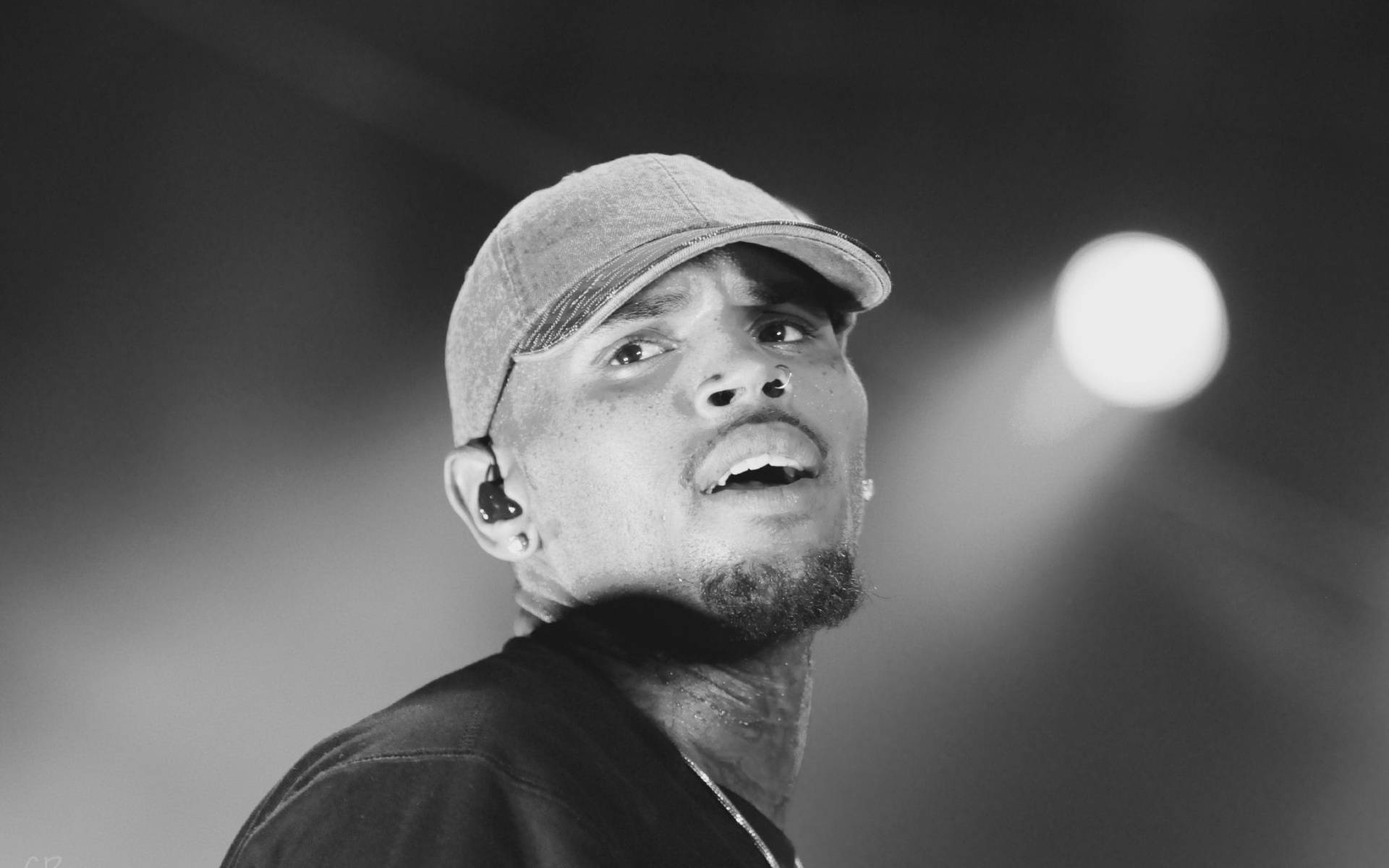 R&b Chris Brown In Grayscale