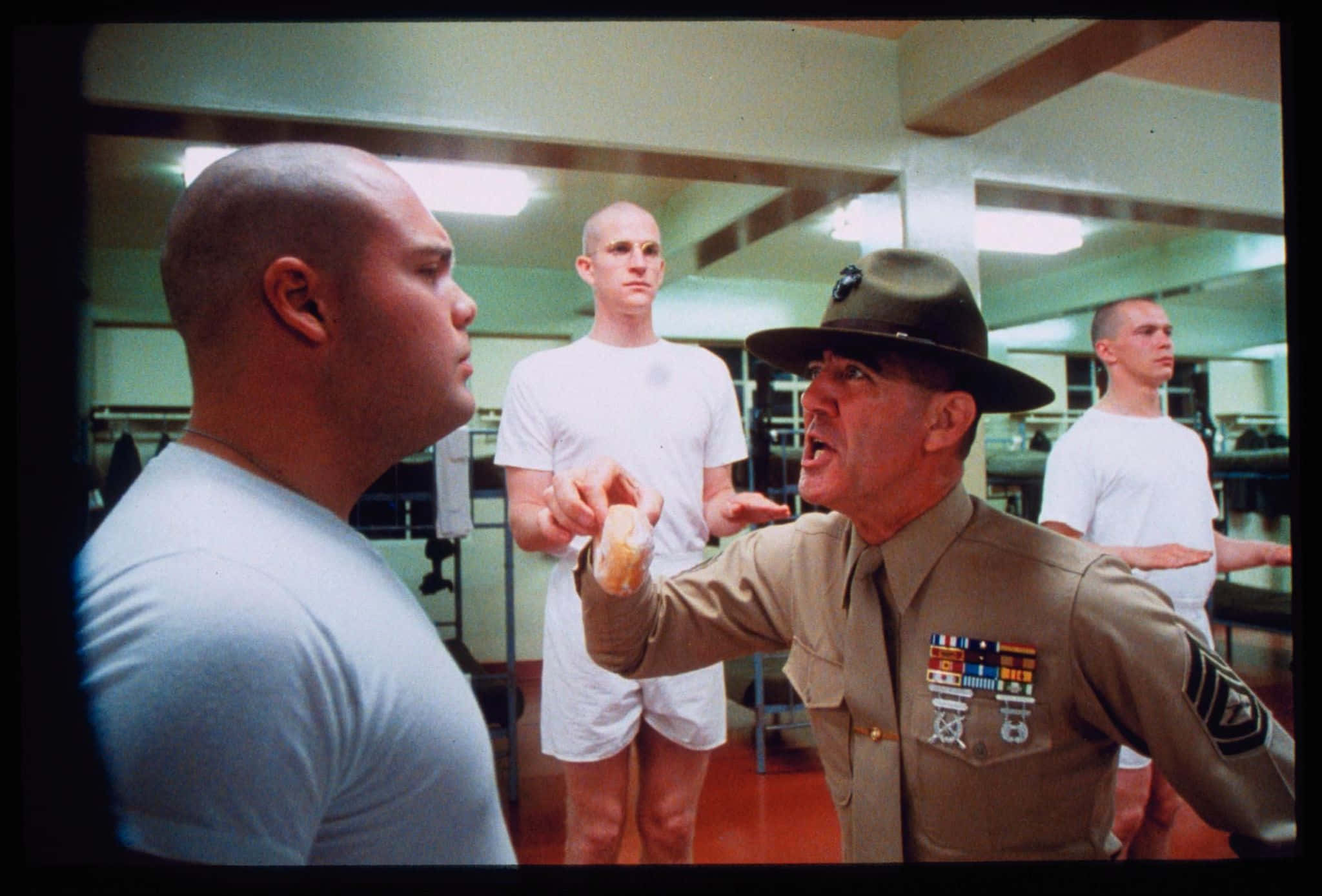 R. Lee Ermey Stands At Attention Background