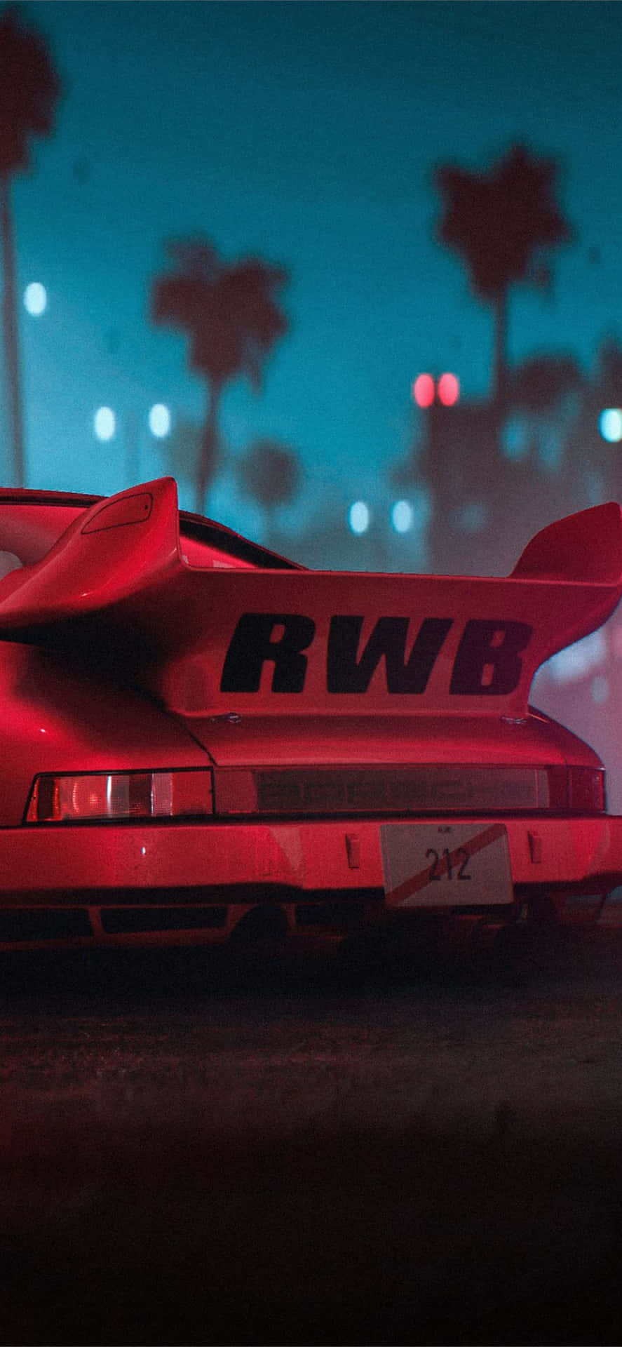 R W B Porsche Nighttime Backdrop Background